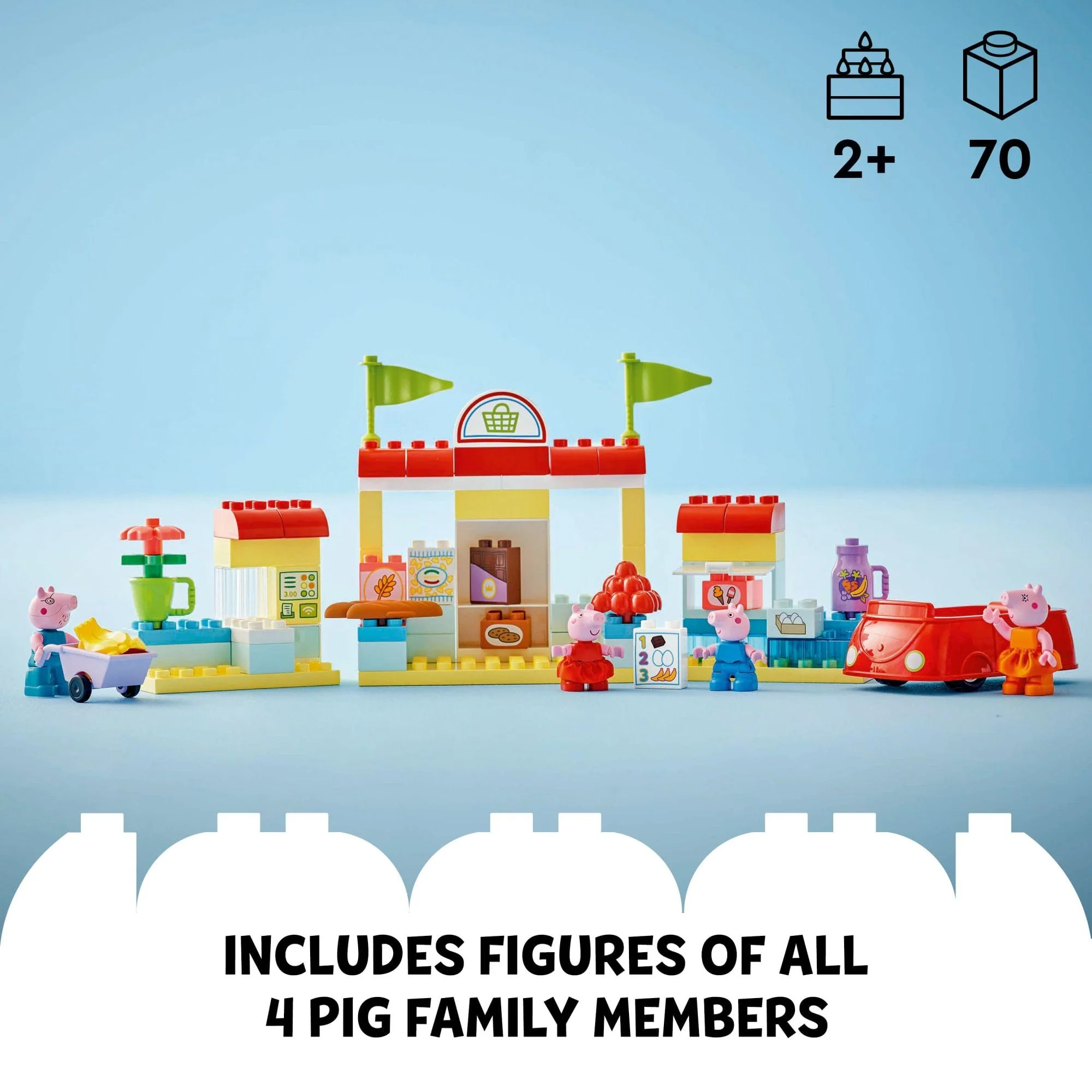 LEGO DUPLO Peppa Pig Supermarket Building Toy - Peppa Pig Toys for Girls & Boys, Ages 2+ Years - Gift for Christmas - Pretend Play Playset for Preschool - Learning & Education - 10434 - Image 4