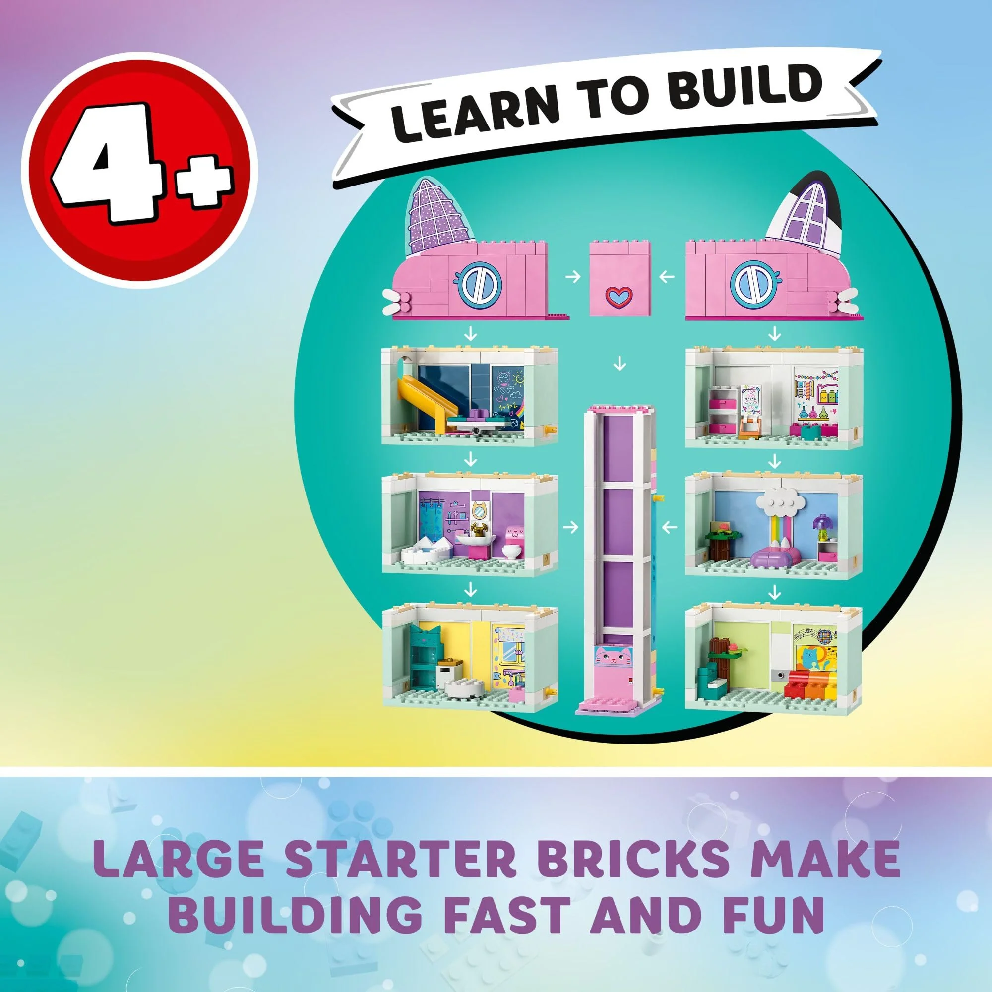 LEGO Gabby's Dollhouse Building Toy - Pretend Play Toy Figures & Playsets for Girls & Boys, Ages 4+ Years - Gift for Christmas - 8 Room Dollhouse W/ 4 Minifigures - 10788 - Image 4