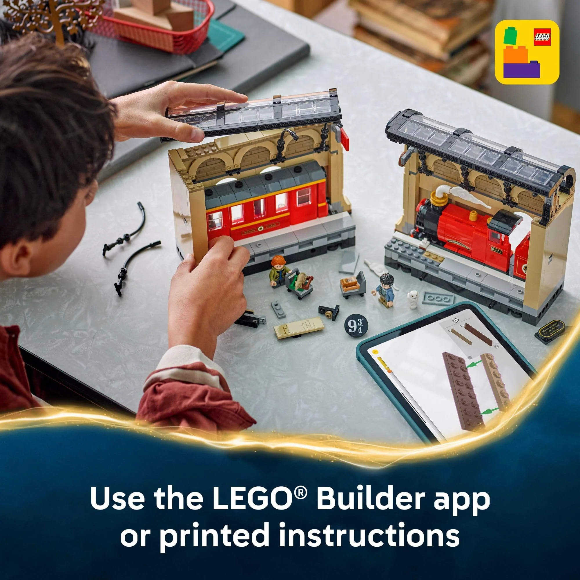 LEGO Harry Potter Book Nook: Hogwarts Express Building Set - Bedroom Shelf Decor for Boys, Girls, & Fans, Ages 10+ - Collectible Harry & Ron Minifigures - Gift for Christmas - 76450 - Image 3