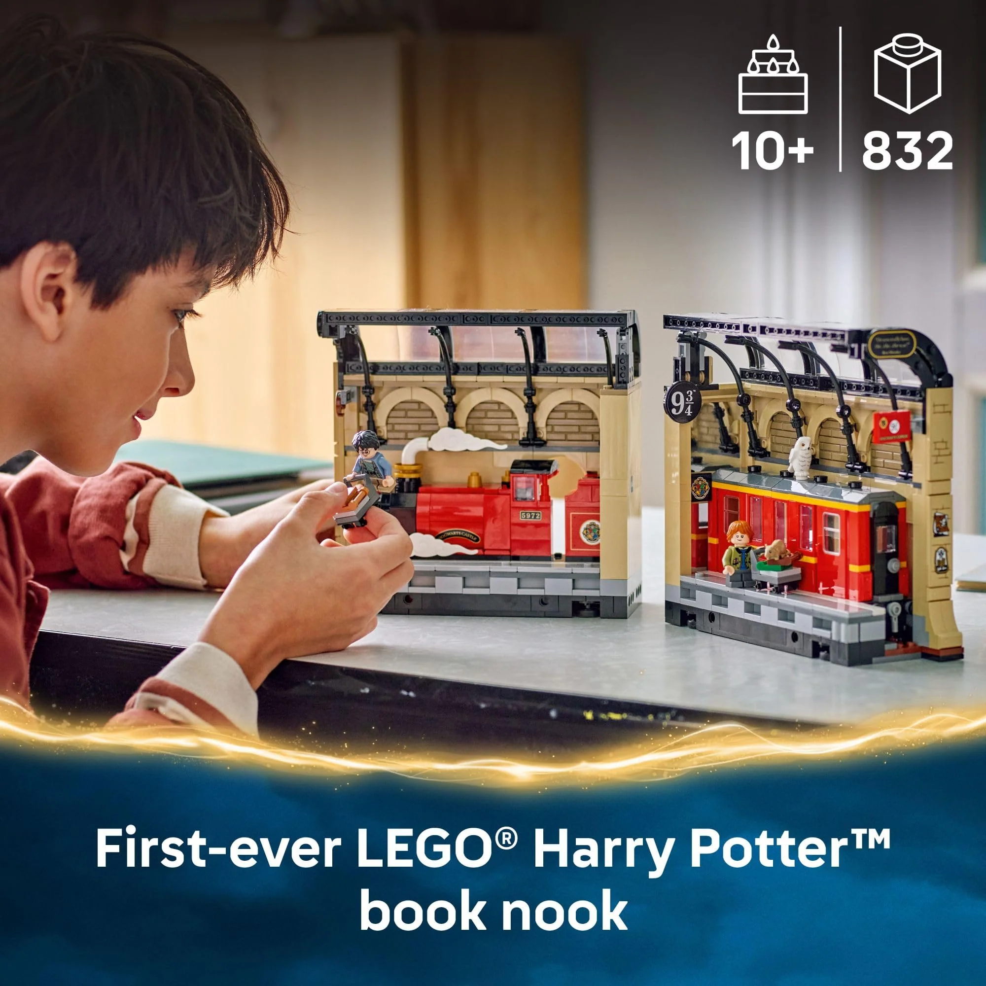 LEGO Harry Potter Book Nook: Hogwarts Express Building Set - Bedroom Shelf Decor for Boys, Girls, & Fans, Ages 10+ - Collectible Harry & Ron Minifigures - Gift for Christmas - 76450 - Image 7