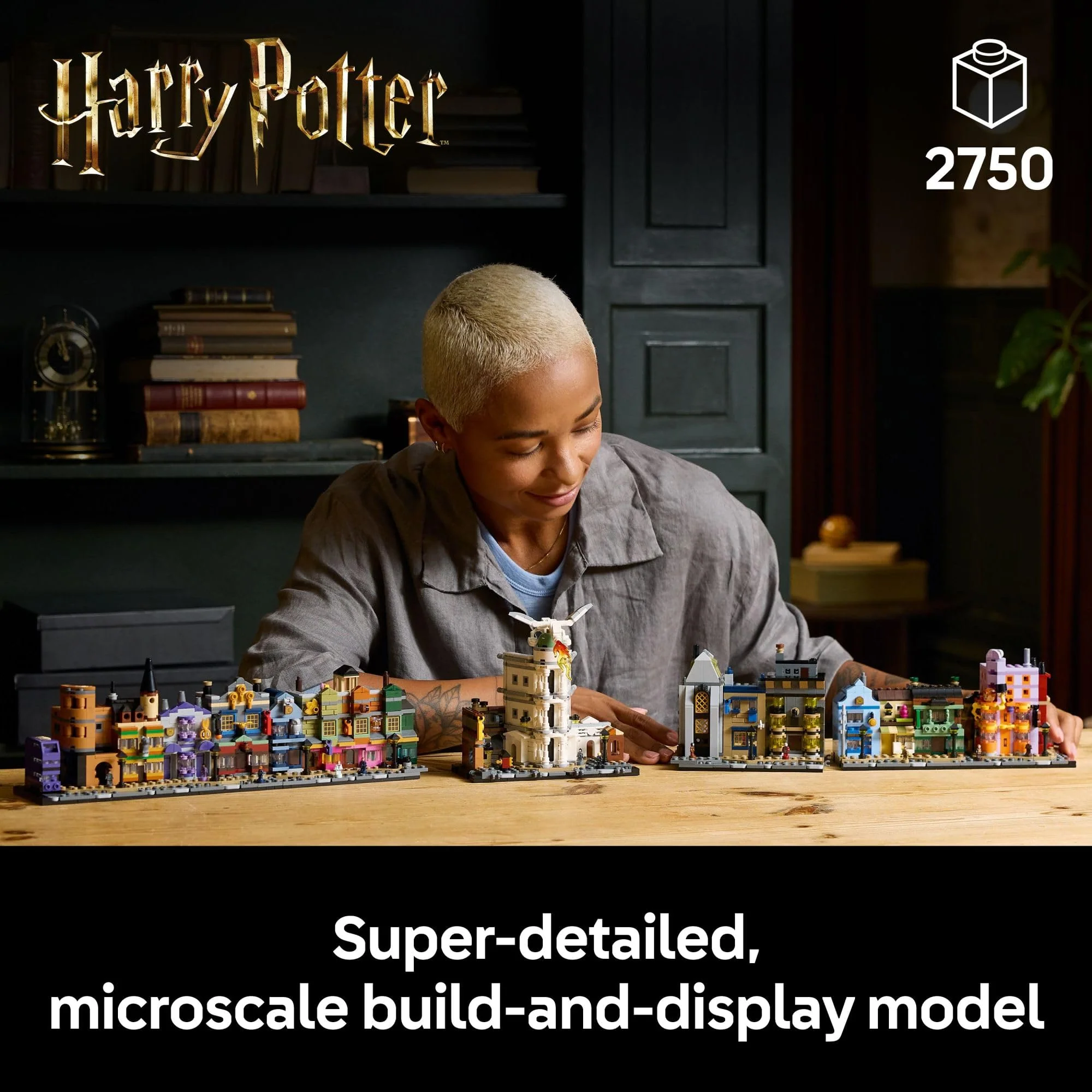LEGO Harry Potter Diagon Alley Wizarding Shops Building Set for Adults - Collectible Kit for Harry Potter Fans with 12 Microfigures - Gift for Christmas - 76444 - Image 7