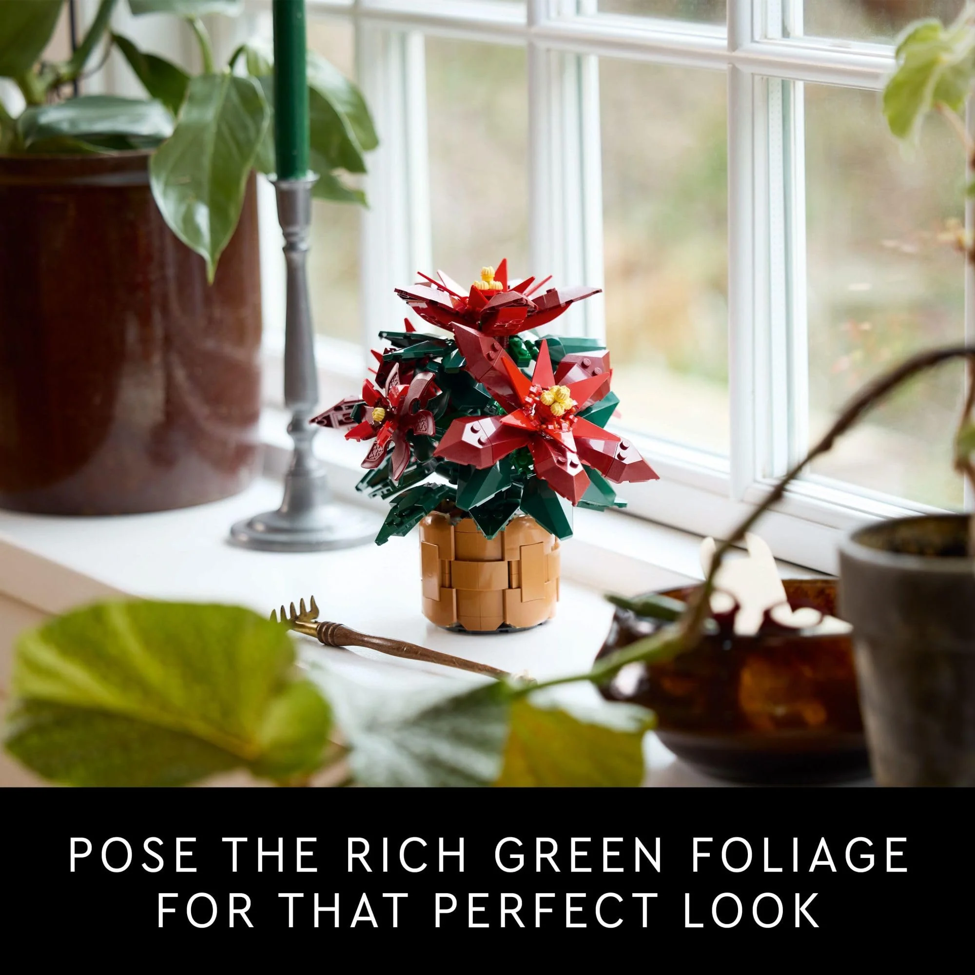 LEGO Icons Poinsettia Building Sets for Adults - Artificial Flowers for Decoration - Christmas Flowers for Table Centerpiece - 10370 - Image 4
