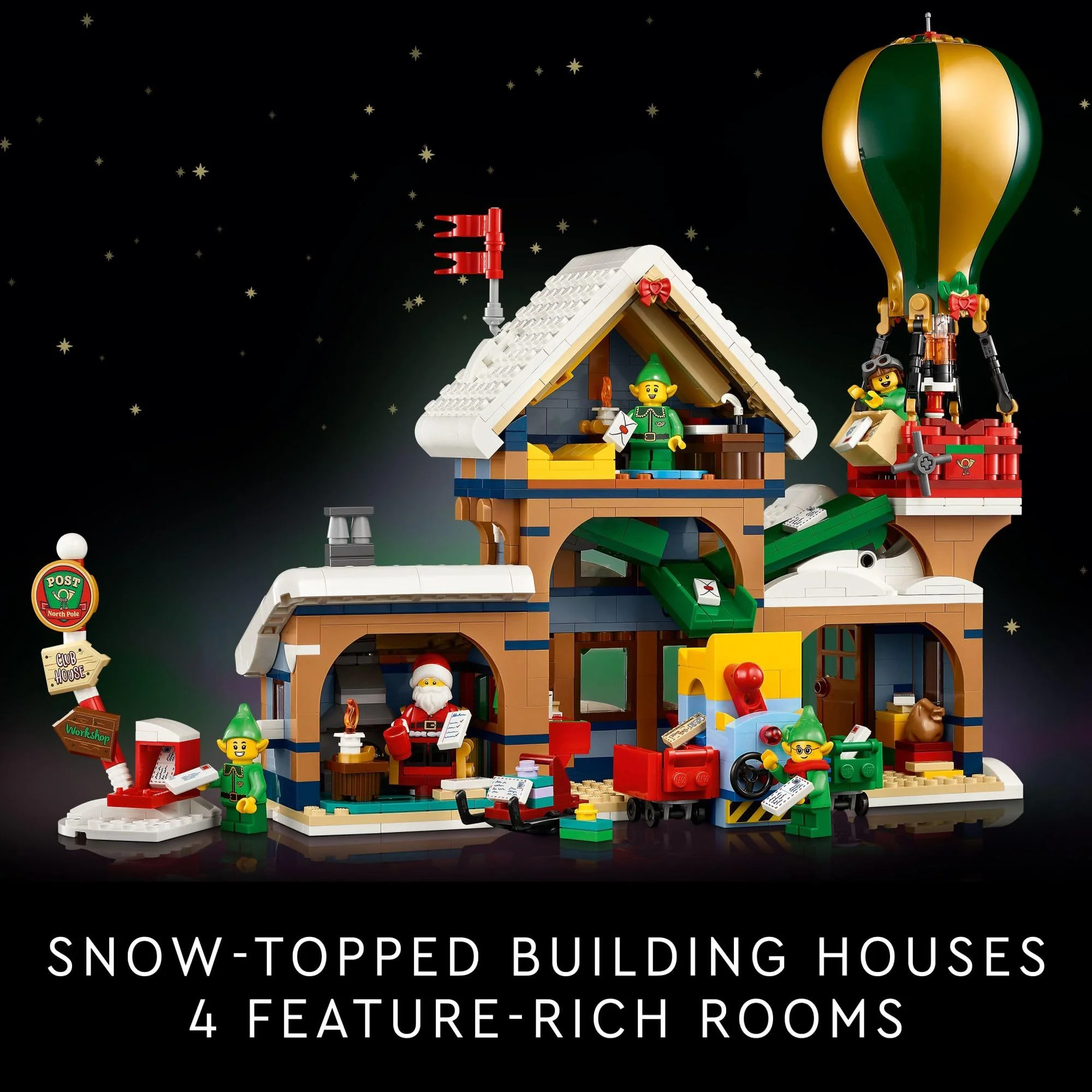 LEGO Icons Santa's Post Office Building Set for Adults - Christmas Village Decoration for Home - Includes Santa Minifigure, 4 Elves Minifigures, and More - Gift Idea for Men and Women - 10339 - Image 5