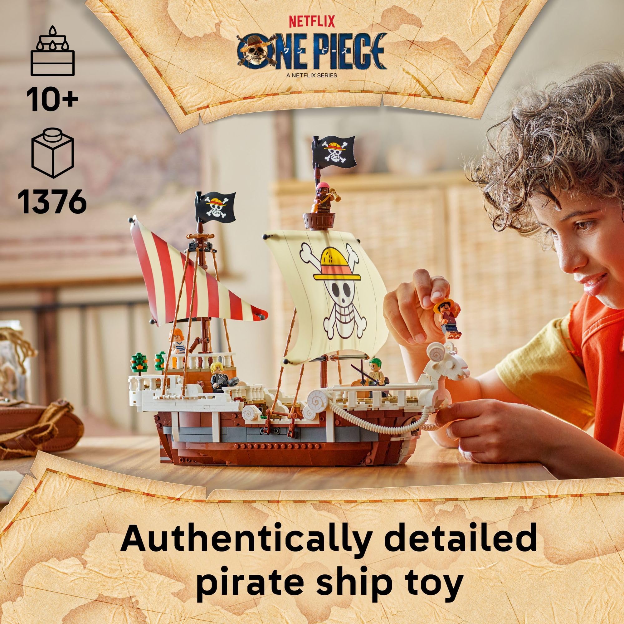 LEGO ONE Piece The Going Merry Pirate Ship Building Blocks - Pretend Play Adventure Toy for Boys & Girls, 10+ - Straw Hat Crew Toy Figures & Playset for Anime Fans - Gift for Christmas - 75639 - Image 6