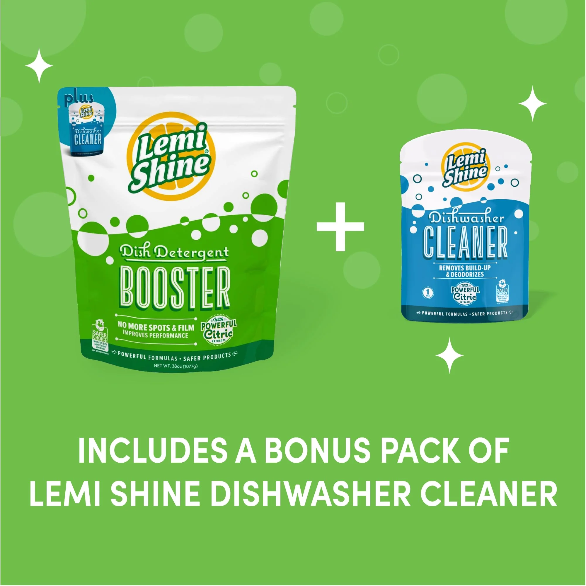 Lemi Shine Natural Dish Detergent Booster - Hard Water Stain Remover - Multi-Use Citric Acid Cleaner - 38 oz - Image 2