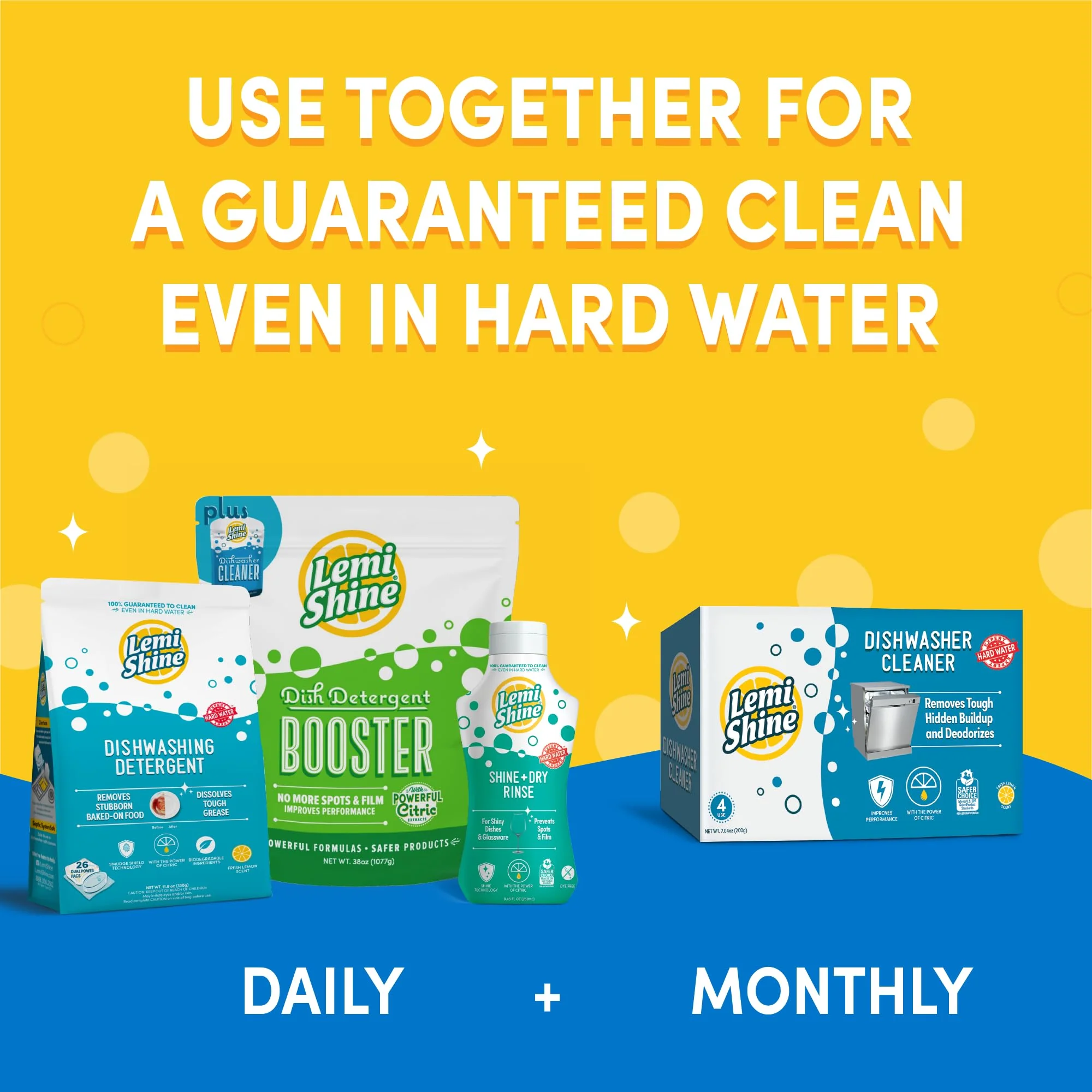 Lemi Shine Natural Dish Detergent Booster - Hard Water Stain Remover - Multi-Use Citric Acid Cleaner - 38 oz - Image 7