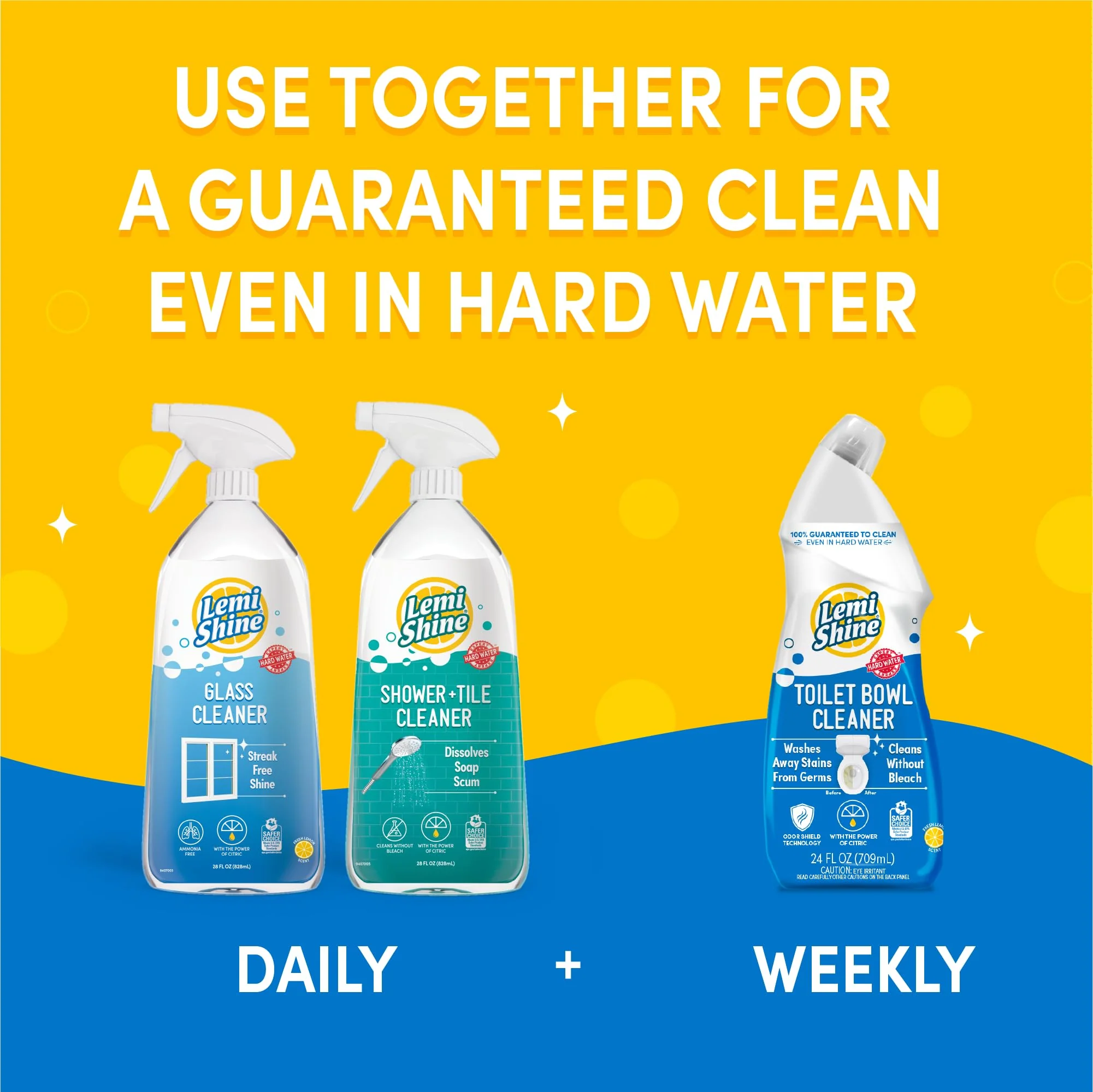 Lemi Shine Toilet Bowl Cleaner - Bleach-Free Toilet Cleaner - Removes Tough Stains and Odor - 24 fl oz (3 Pack) - Image 2