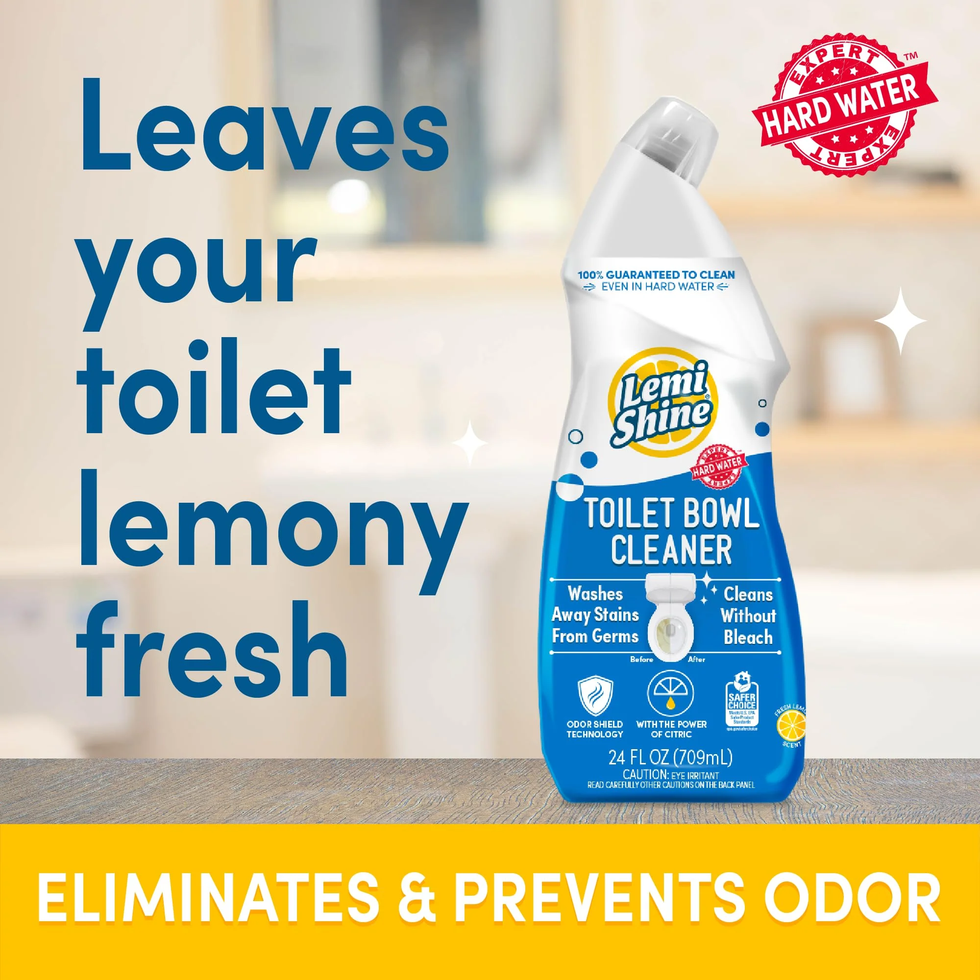Lemi Shine Toilet Bowl Cleaner - Bleach-Free Toilet Cleaner - Removes Tough Stains and Odor - 24 fl oz (3 Pack) - Image 4