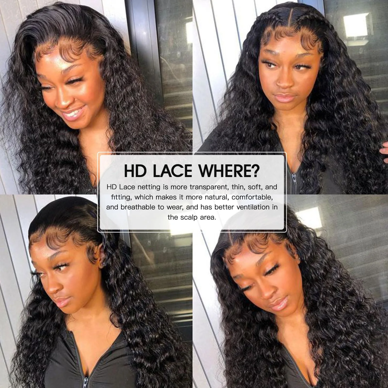 Lemoda 13x6 Full Lace Frontal Virgin Human Hair Wigs 210% Water Wave 13x6 HD Full Lace Frontal Wigs 26Inch Deep Wave Human Hair Wig Wet and Wavy Wig Pre Plucked With Natural Hairline - Image 3