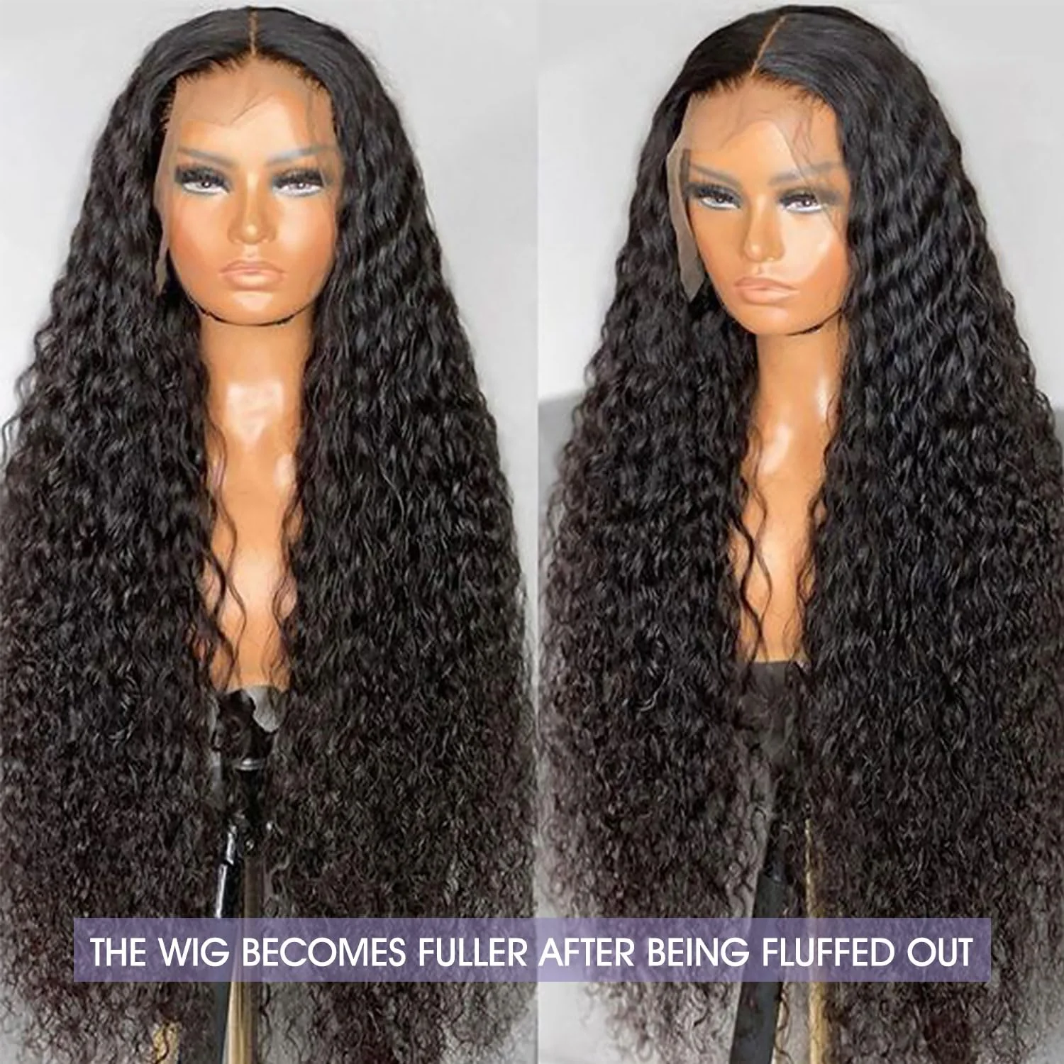 Lemoda 13x6 Full Lace Frontal Virgin Human Hair Wigs 210% Water Wave 13x6 HD Full Lace Frontal Wigs 26Inch Deep Wave Human Hair Wig Wet and Wavy Wig Pre Plucked With Natural Hairline - Image 4