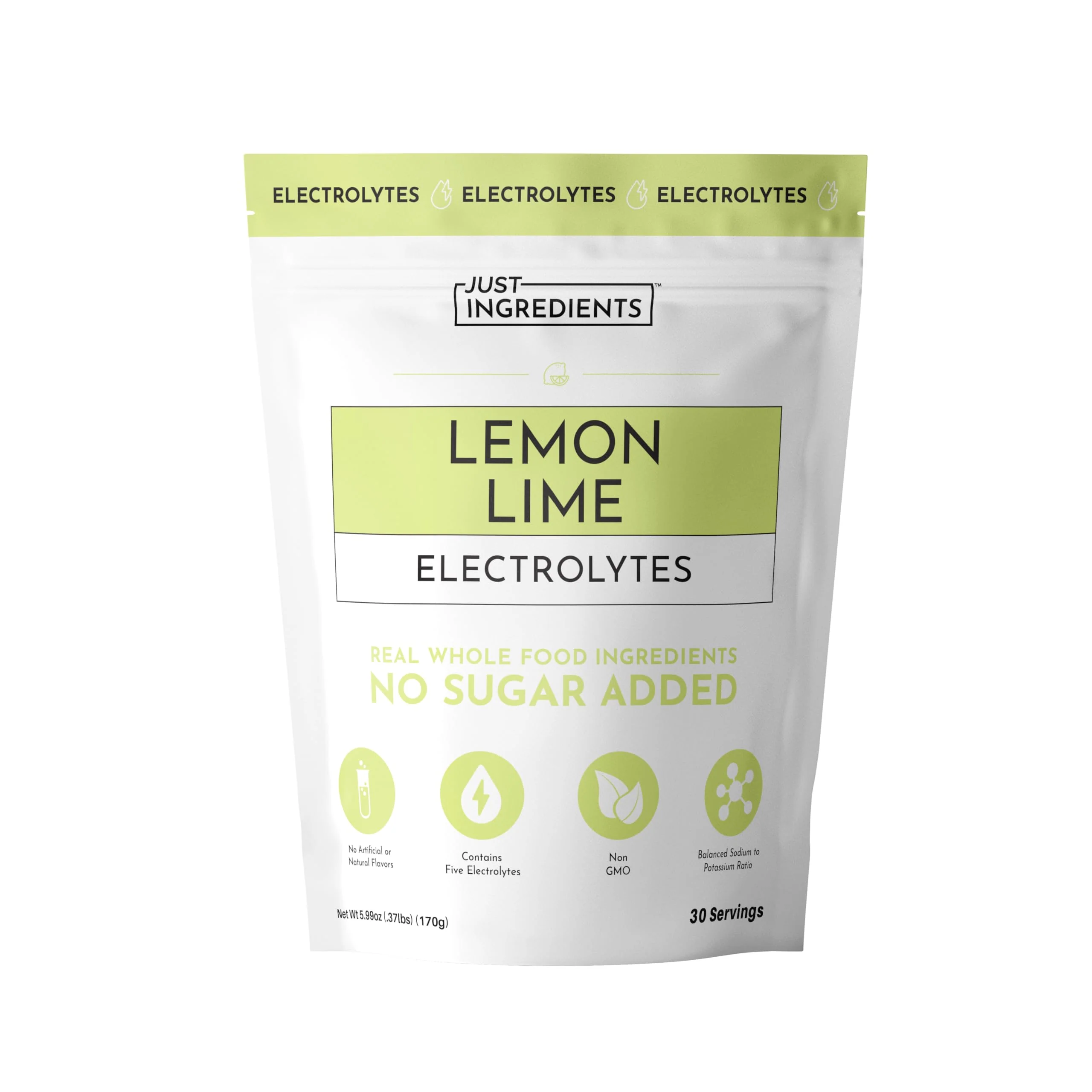 Lemon Lime Electrolytes – 30‑Serving Hydration Drink Mix with Coconut Water, Sea Salt, and Trace Minerals – Supports Energy, Recovery, and Electrolyte Balance*