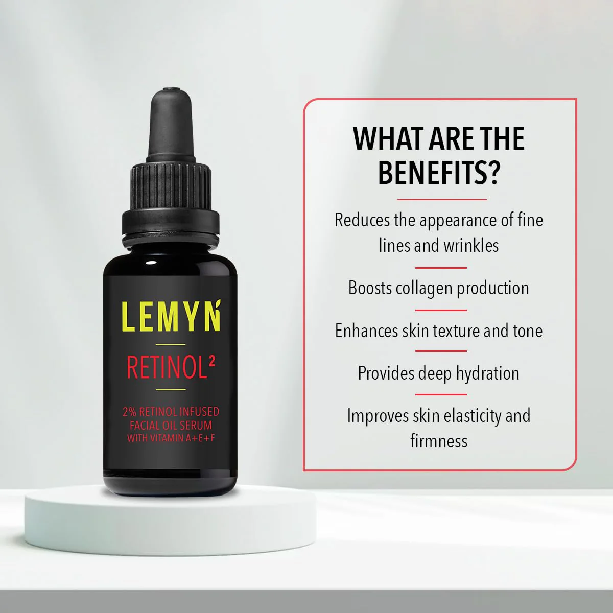 Lemyn Organics Retinol2 Facial Oil Serum with 2% Advanced Gentle Retinol, Vitamin A+E+F – Freshly Made Anti-Aging, Hydrating, and Firming Formula | 15ml - Image 6