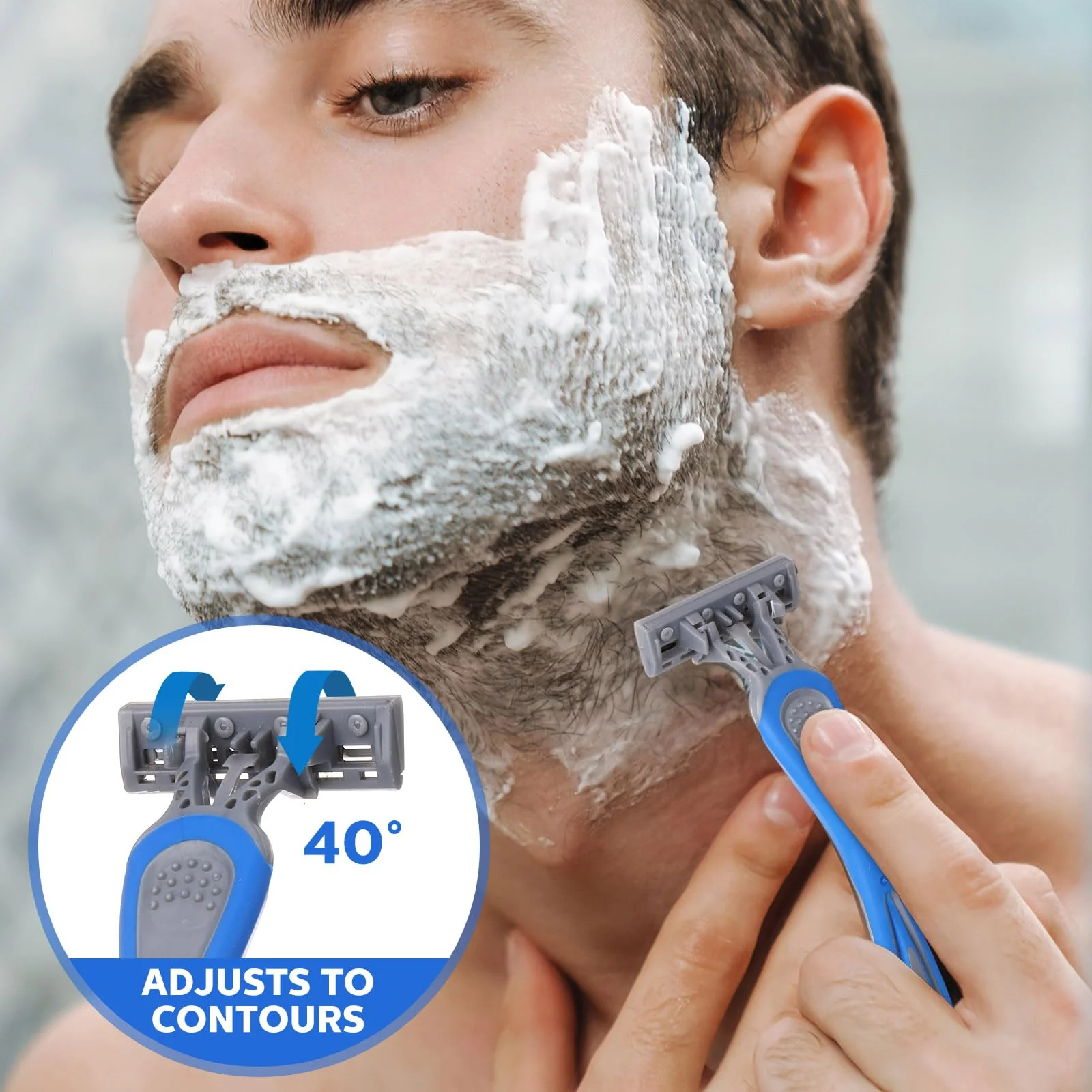 Leriton 60 Pcs Mens Disposable Razors Bulk 3 Blade Sensitive Skin Shaving Razor Long Blade for Hotel Spa Travel - Image 5