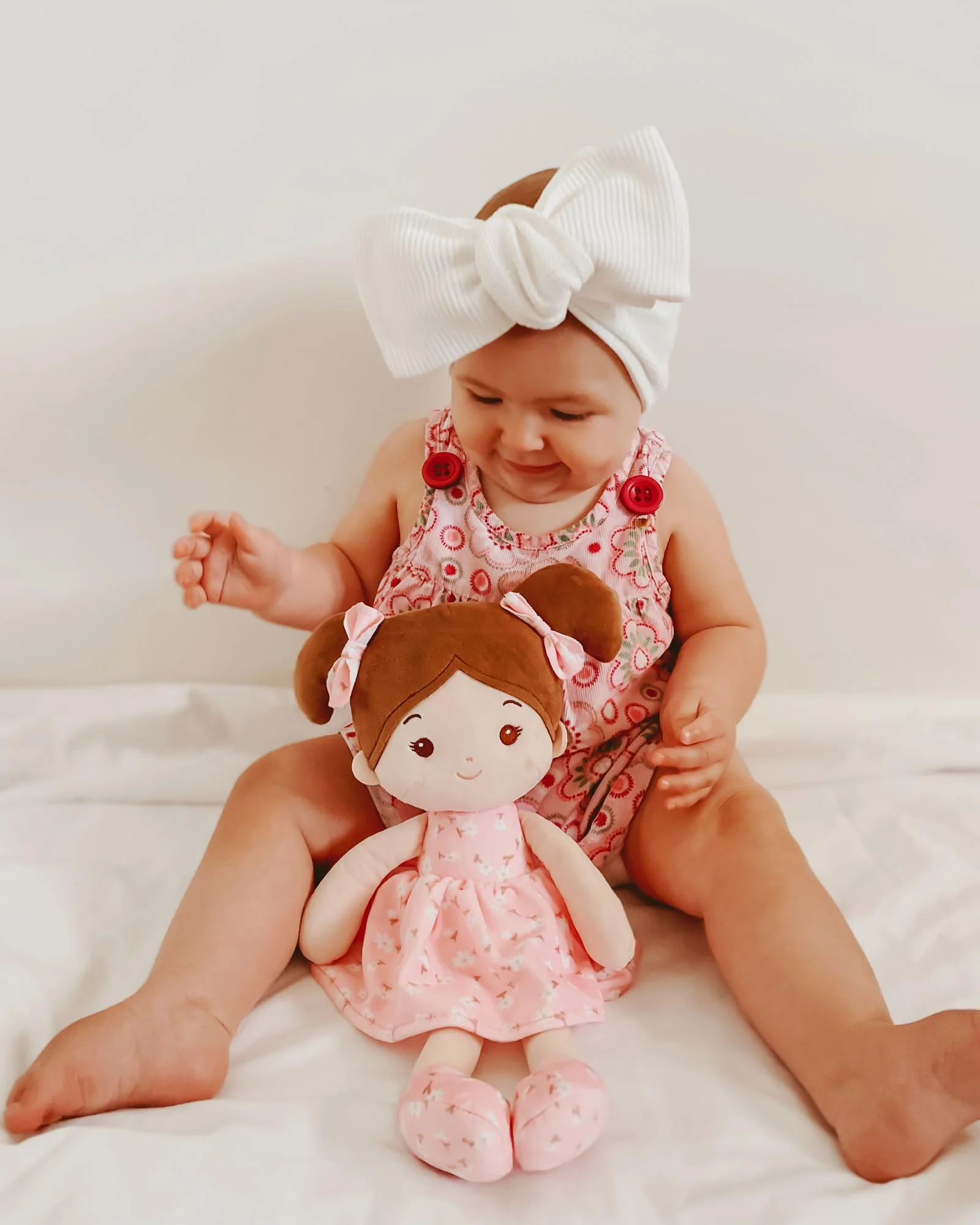 LeyaDoll Soft Baby Doll Toys (12''), My First Baby Rag Doll for 1 Year-Old Girl Birthday Gift, Christmas Plush Toys Gift for Toddler Kids Infants -FloraBelle(Pink) - Image 2