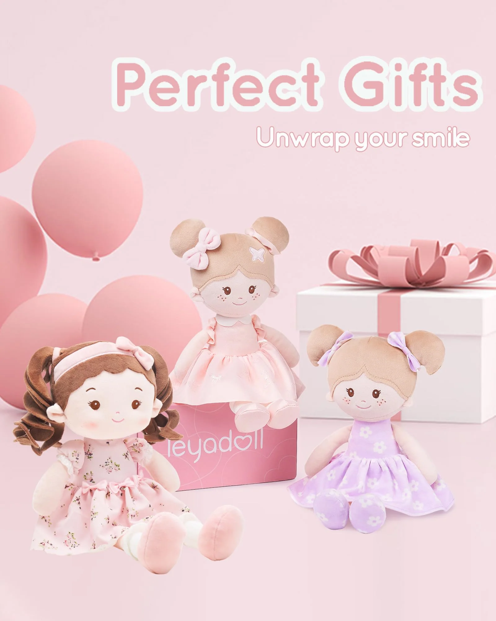 LeyaDoll Soft Baby Doll Toys (16''), My First Baby Rag Doll for 1 Year-Old Girl Birthday Gift, Christmas Plush Toys Gift for Toddler Kids Infants -Princess Breeze - Image 2