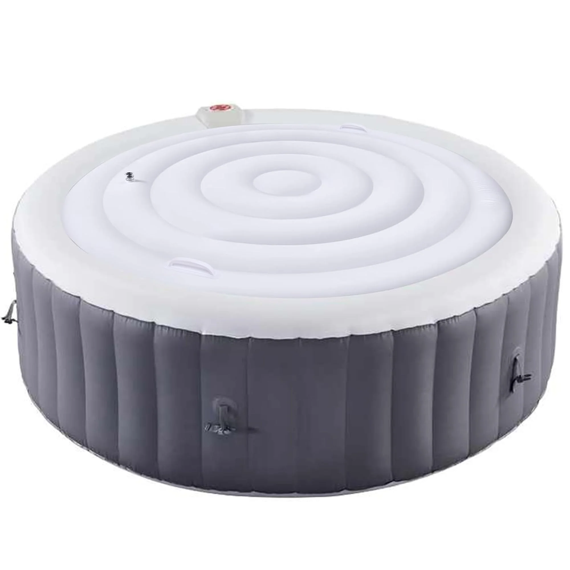 LFUTARI 4.5 Ft Inflatable Hot Tub Cover - Energy Saving Lid for Round Hot Tub - Foldable Protective Rain Overflow Cover for Outdoor Inflatable Hot Tubs