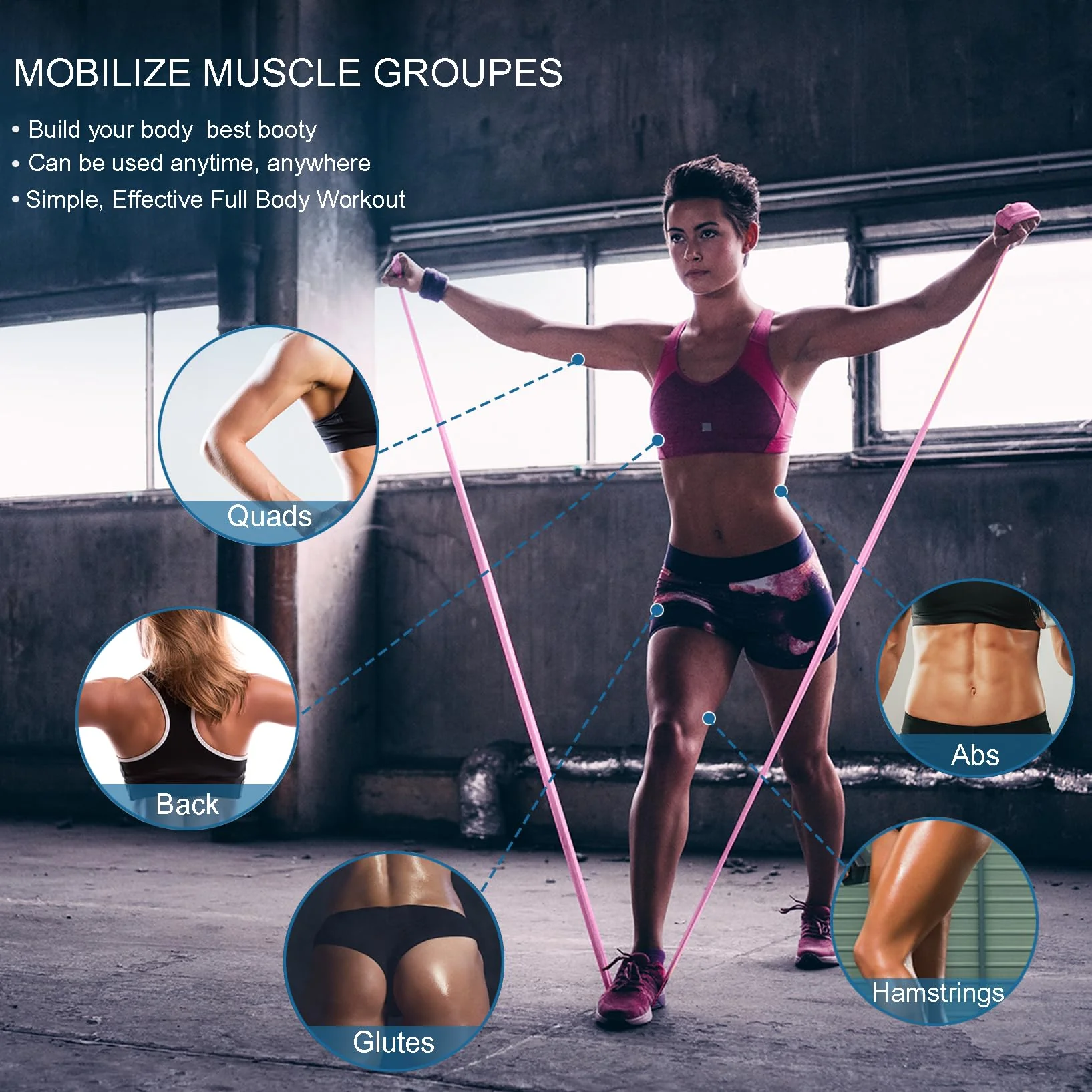 Lianjindun 5 Pcs Professional Resistance Bands. Latex-Free, Elastic Band, Work Out Bands, Stretch Bands for Working Out Women or Men, Exercise Bands Set for Physical Therapy, Yoga, Pilates - Image 4