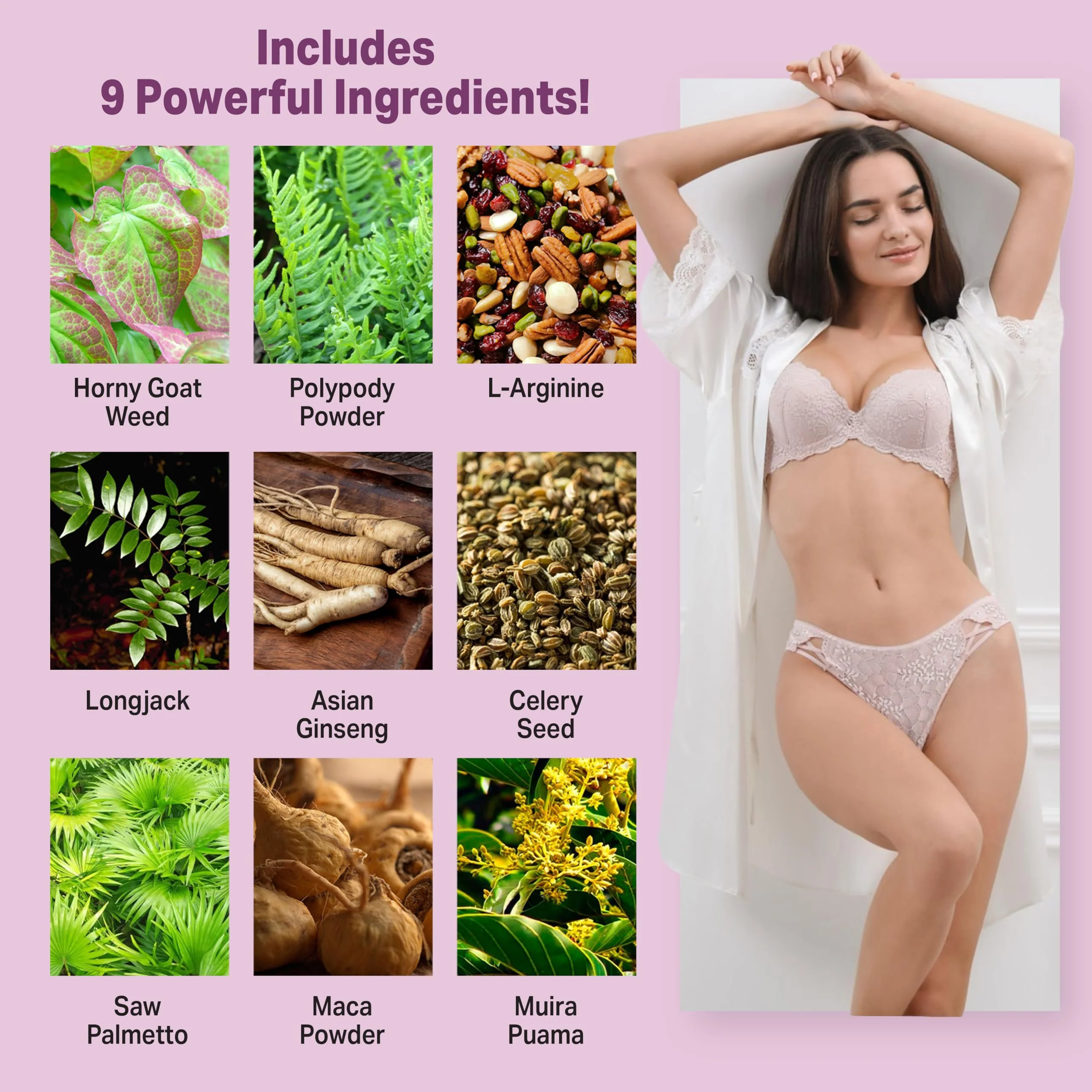 Libido for HER - Libido Booster for Women to Boost Desire, Intimacy, Lust - 3rd Party Tested Supplement to Support Women's Health, Energy Assist | 3rd Party Tested Supplement - 60 Capsules - Image 3