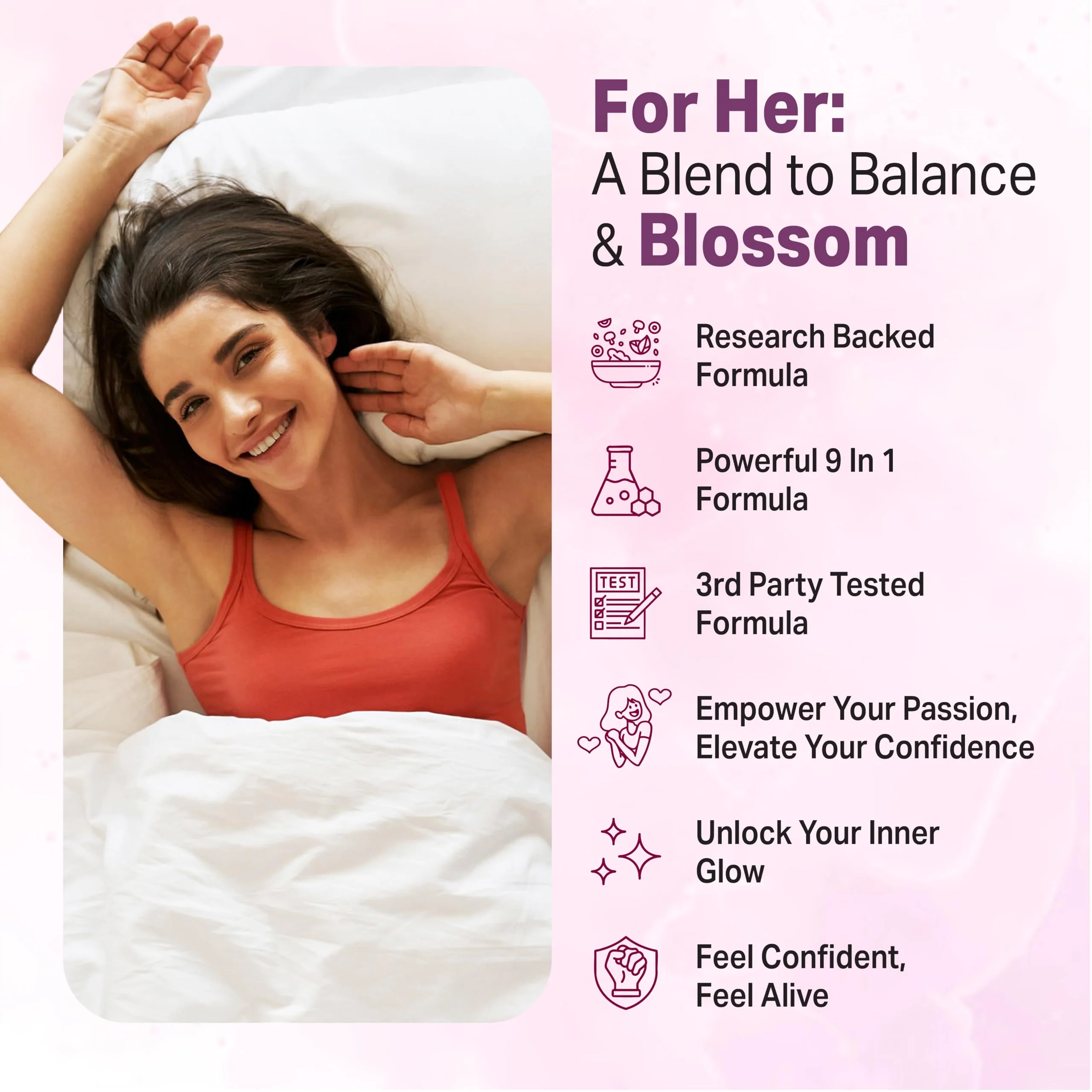 Libido for HER - Libido Booster for Women to Boost Desire, Intimacy, Lust - 3rd Party Tested Supplement to Support Women's Health, Energy Assist | 3rd Party Tested Supplement - 60 Capsules - Image 4