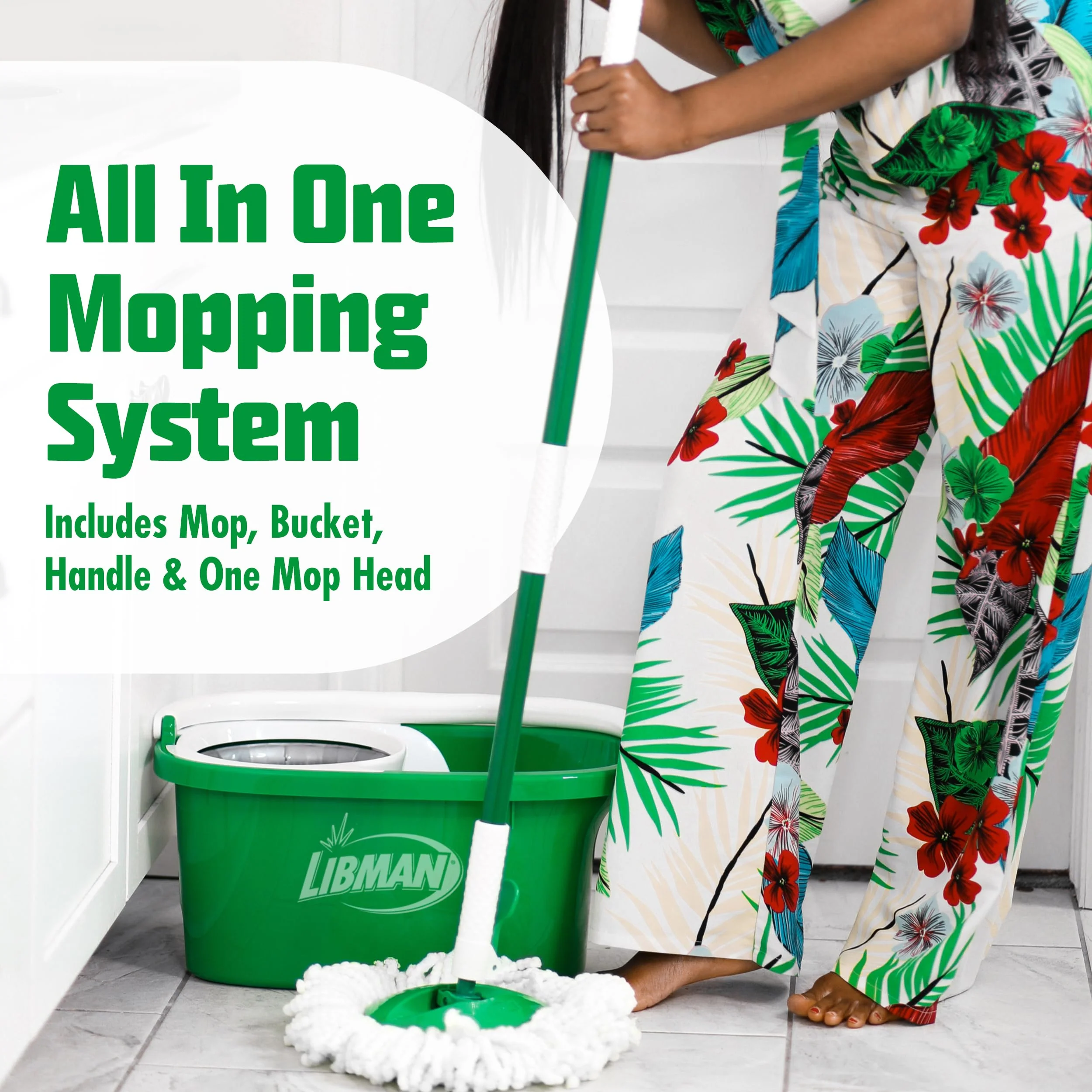 Libman Tornado Spin Mop System | Mop and Bucket with Wringer Set | Mops for Floor Cleaning | 1 Mop Head Included - Image 8