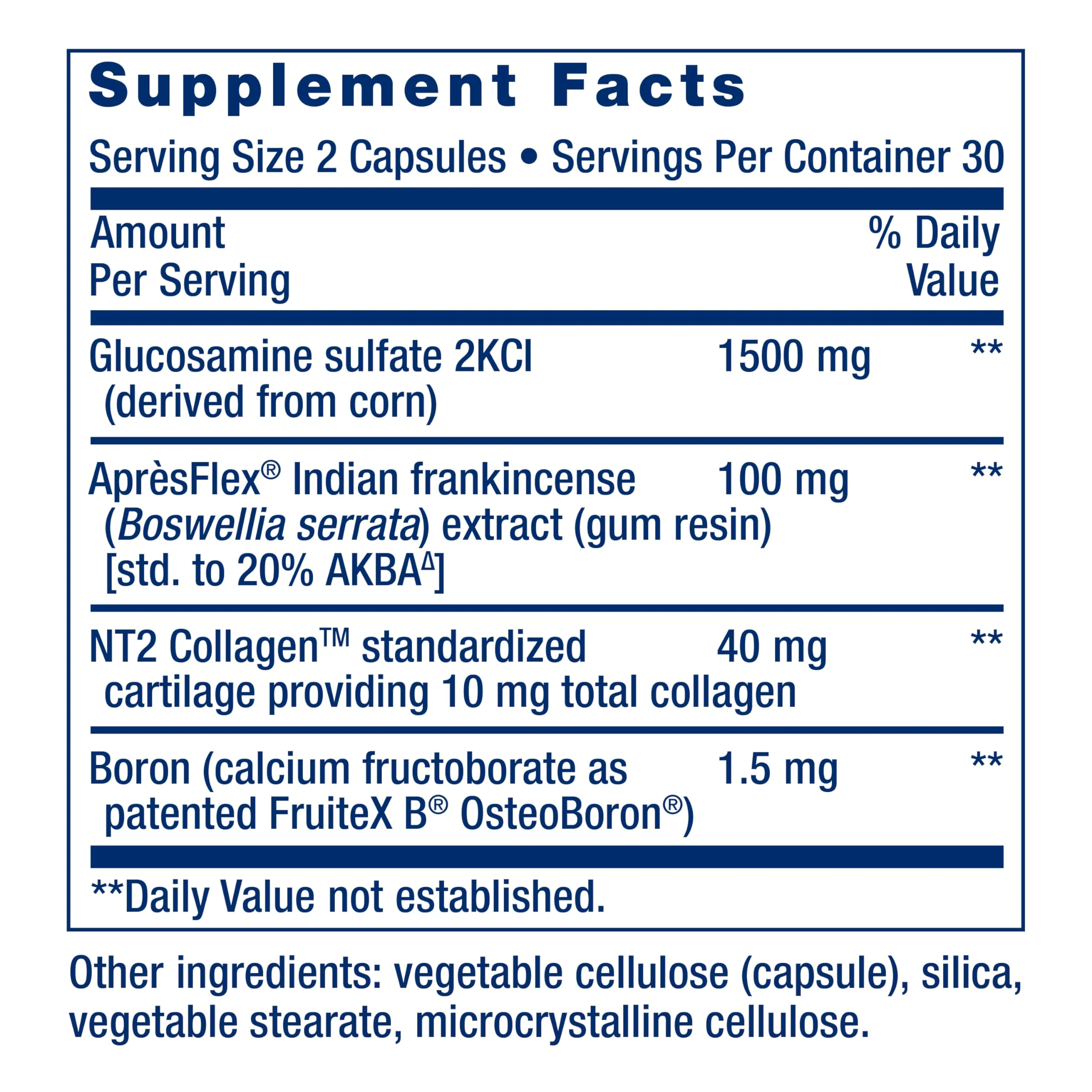 Life Extension ArthroMax® Advanced NT2 Collagen™ & AprèsFlex®, glucosamine sulfate, Boswellia (Indian Frankincense), Joint Health, Mobility, Gluten-Free, Non-GMO, 60 Capsules - Image 9