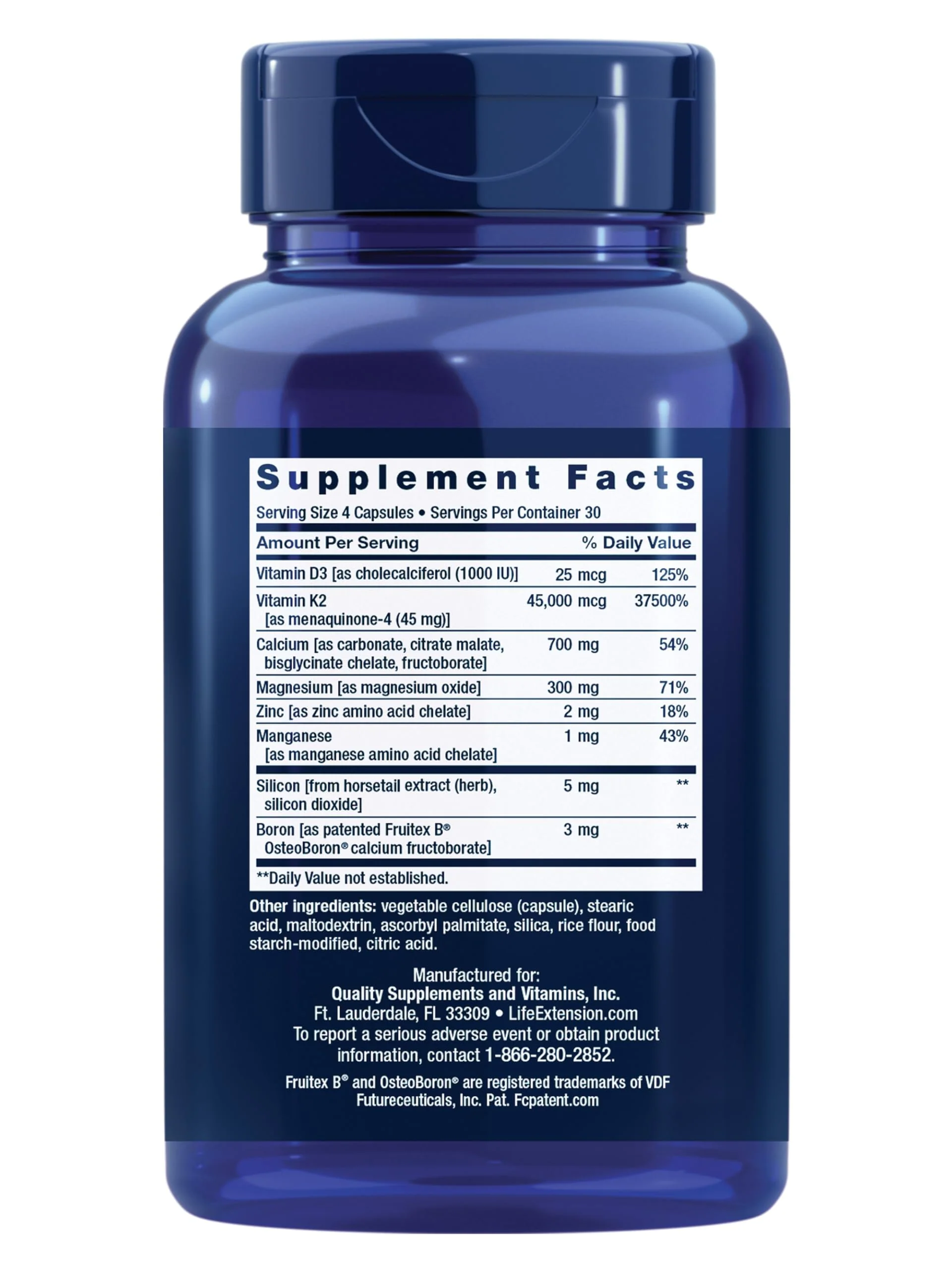 Life Extension Bone Restore Elite Calcium Supplement with Super Potent K2, Calcium, Vitamin D3, Magnesium, Boron, zinc, Vitamin K2, for Bone Health, Gluten-Free, Non-GMO, 120 Capsules - Image 9