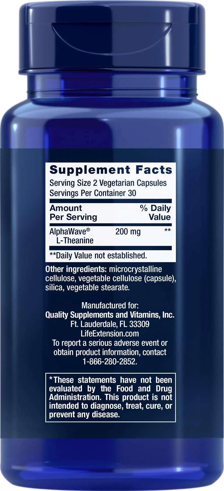 Life Extension L-Theanine, 60 Vegetarian Capsules (Pack of 2) - Amino Acid Derived from Tea - Gluten-Free, Non-GMO - Image 2