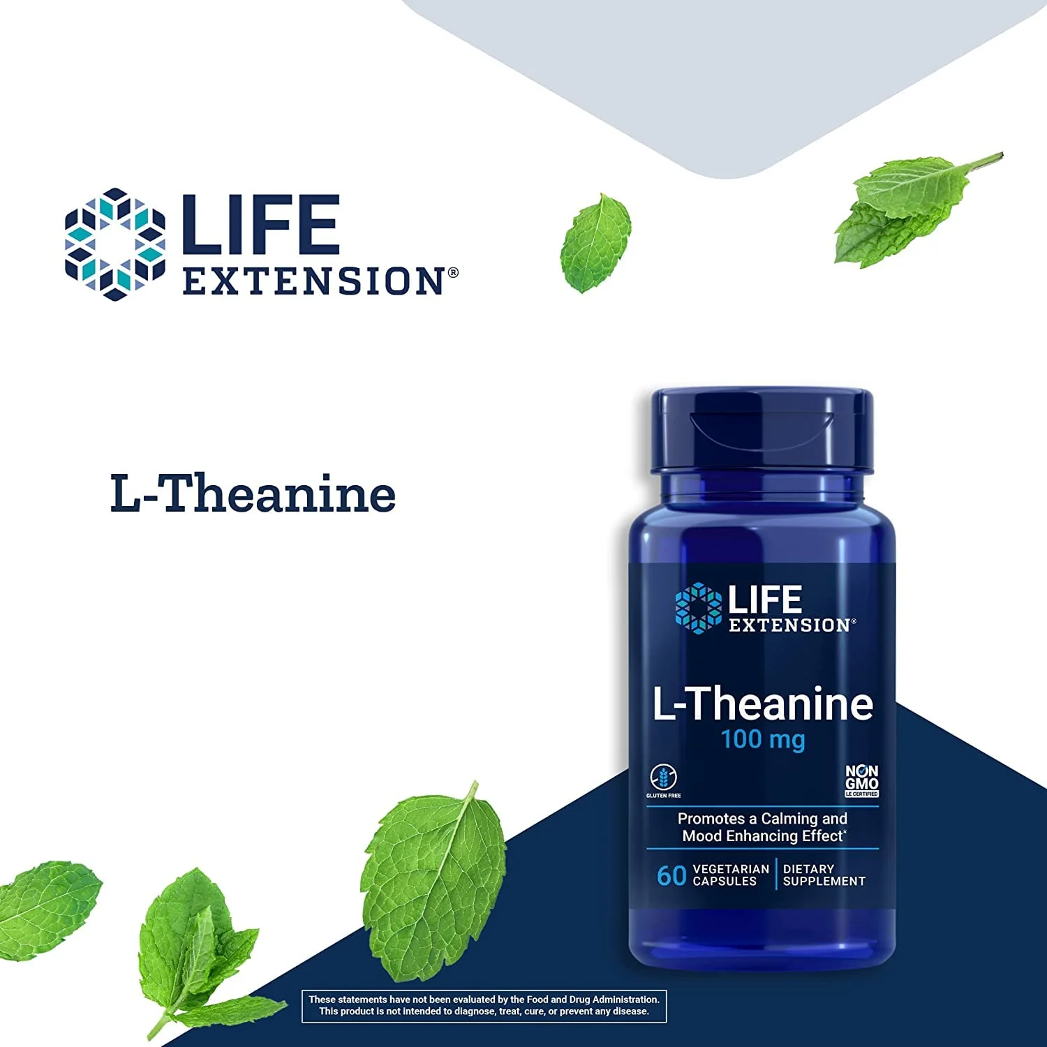 Life Extension L-Theanine, 60 Vegetarian Capsules (Pack of 2) - Amino Acid Derived from Tea - Gluten-Free, Non-GMO - Image 3