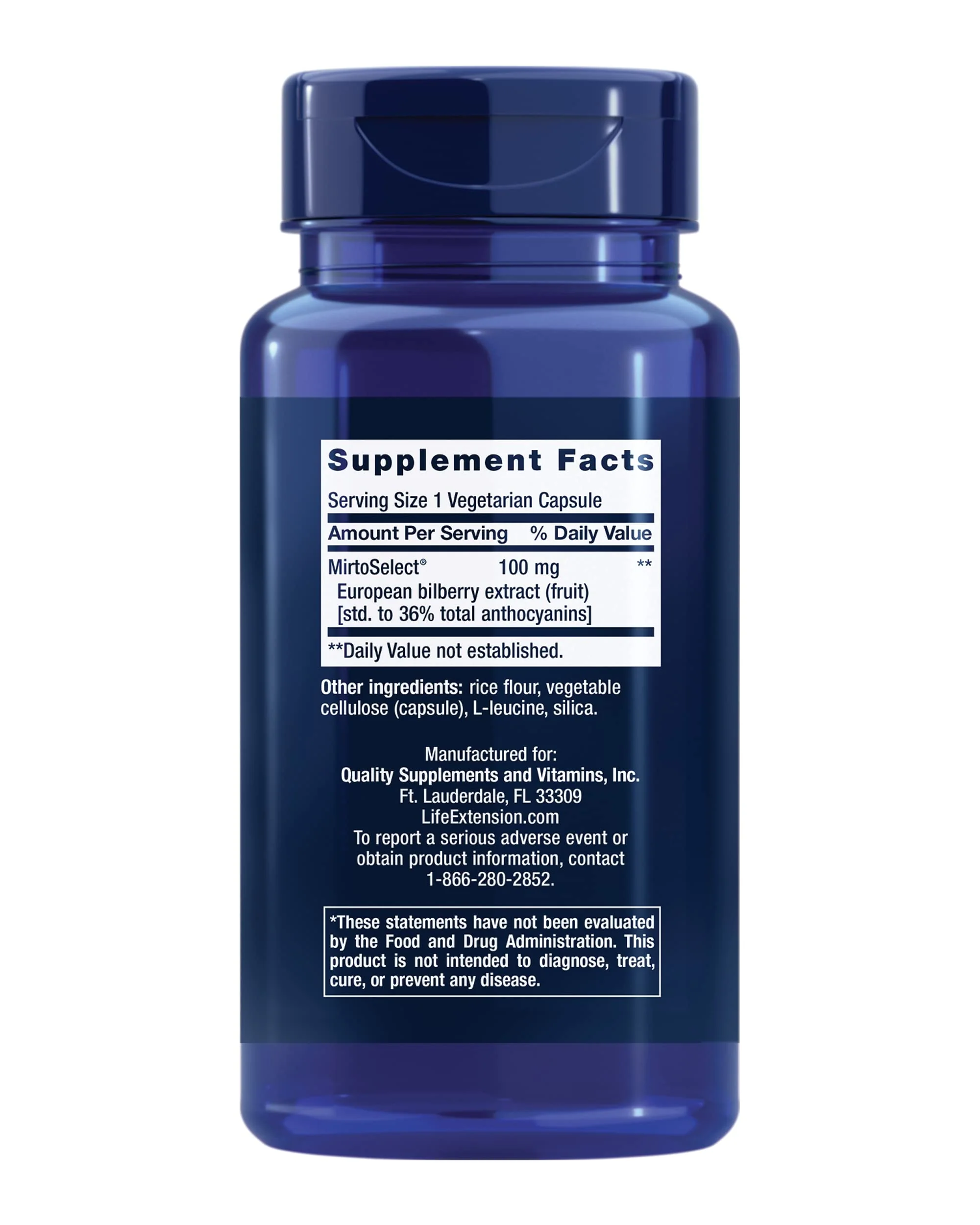Life Extension Standardized European Bilberry Extract, 100 mg, MirtoSelect® Vaccinium myrtillus, Eye Health, Circulation, Lubrication, Gluten-Free, Non-GMO, Vegetarian, 90 Capsules - Image 9