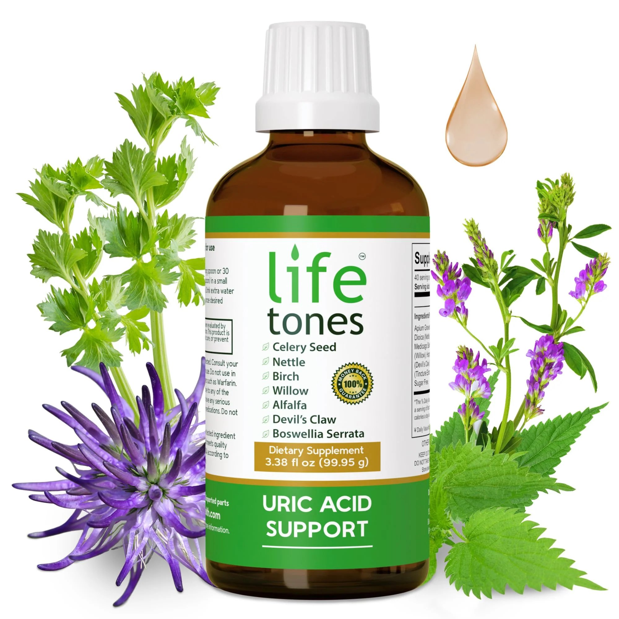 Life Tones Uric Acid Support - Joint Health for Men & Women - Liquid Uric Acid Cleanse for High Absorption - Herbal Cleanse Detox for Joint Comfort - Boost Flexibility - 3.38 fl oz - Image 4