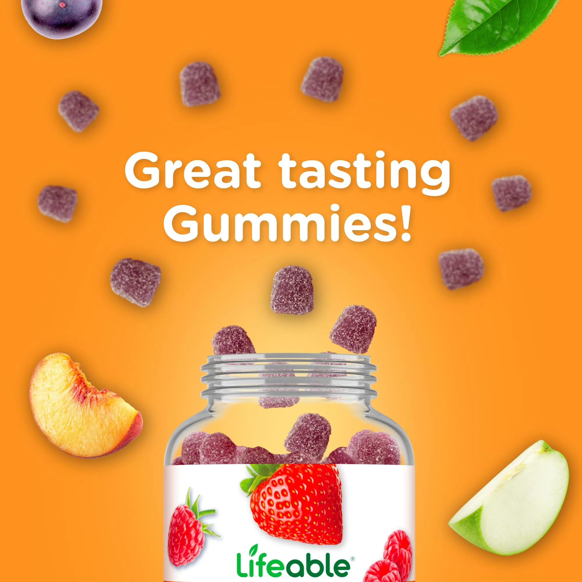 Lifeable Garlic Gummies - 2000 mg - Great Tasting Natural Flavor Gummy Vitamin Supplement - Gluten Free, Vegetarian, GMO Free Chewable - for Adults 90 Gummies