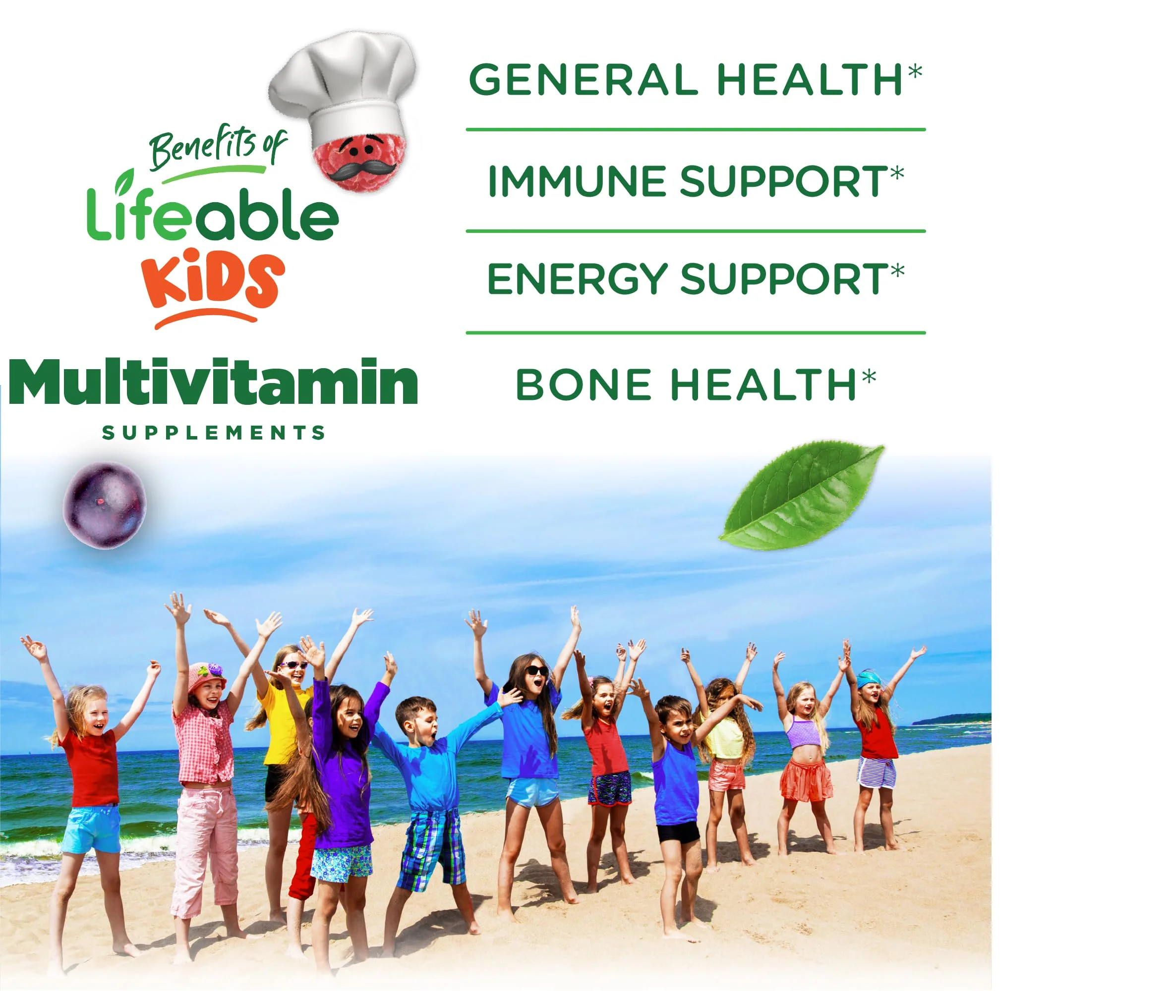 Lifeable Multivitamin & Multimineral with Iron Chewables for Kids – Vegetarian – Gluten Free Vegetarian – Great Tasting - Natural Flavored Pectin Chews with Vitamins A, B, C, D & E – 150 Count - Image 3