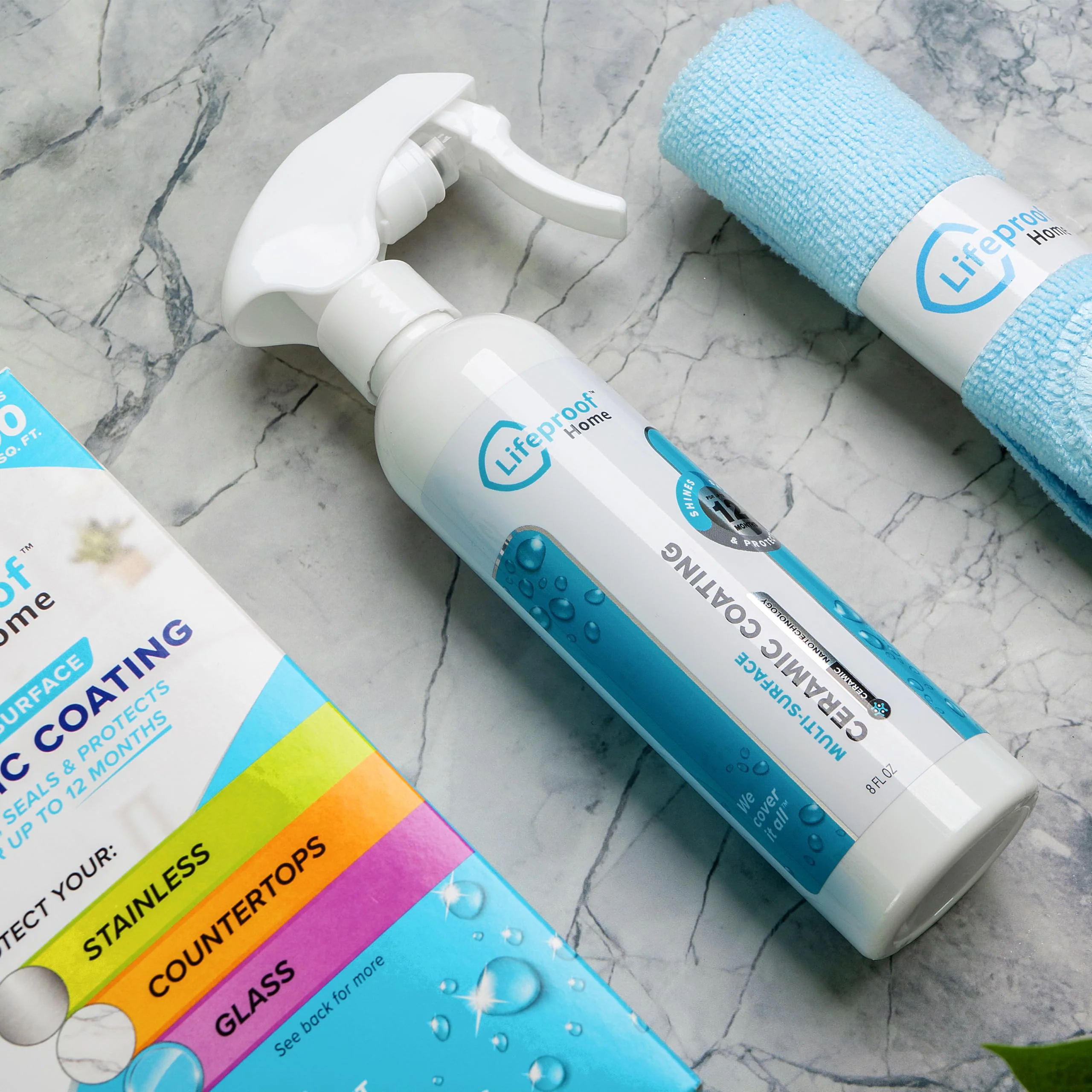 Lifeproof 2-Pack Ceramic Coating Spray Kit - Shine, Seal & Protect Kitchen & Bath Surfaces, Repels Stains & Grime - Image 4