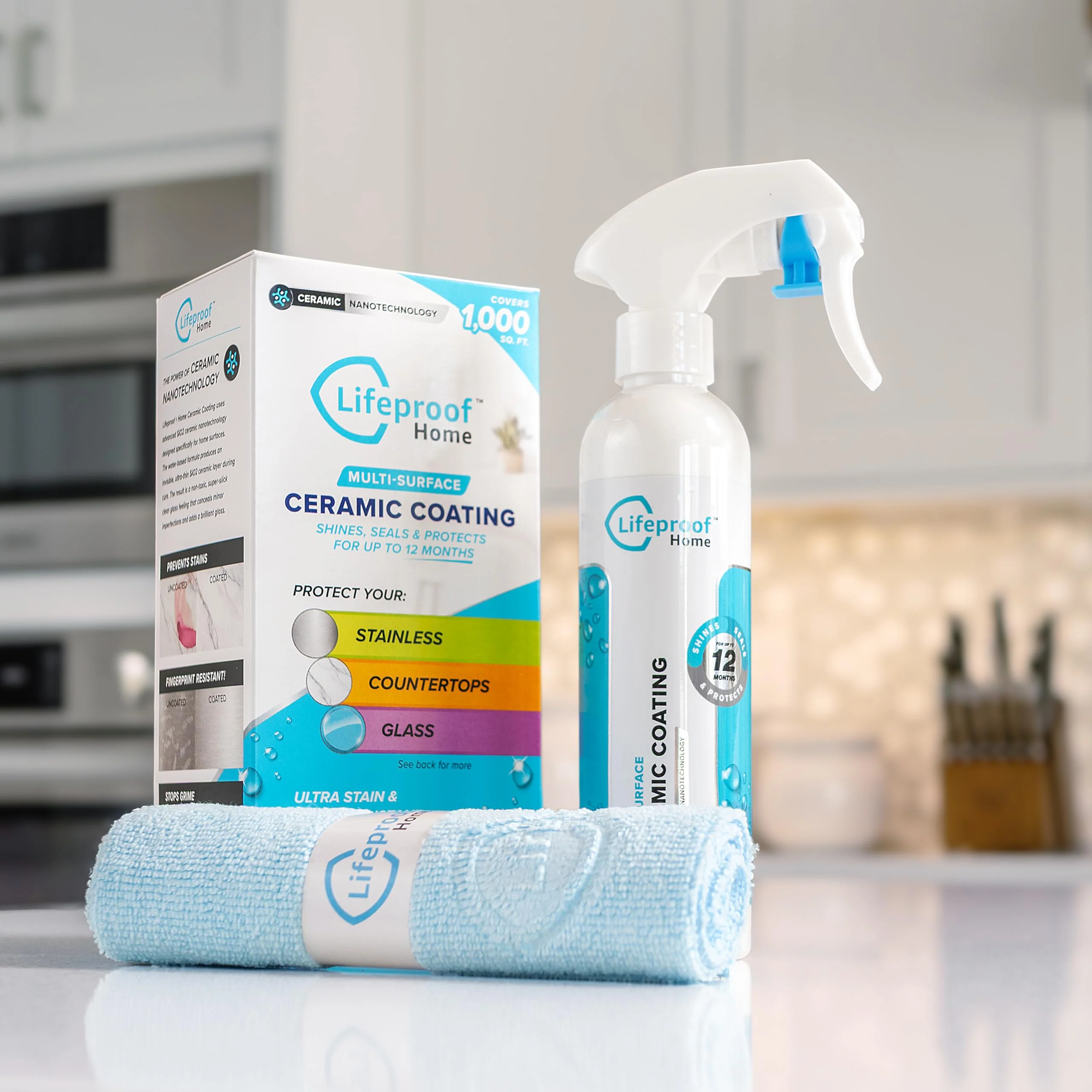 Lifeproof 2-Pack Ceramic Coating Spray Kit - Shine, Seal & Protect Kitchen & Bath Surfaces, Repels Stains & Grime - Image 8