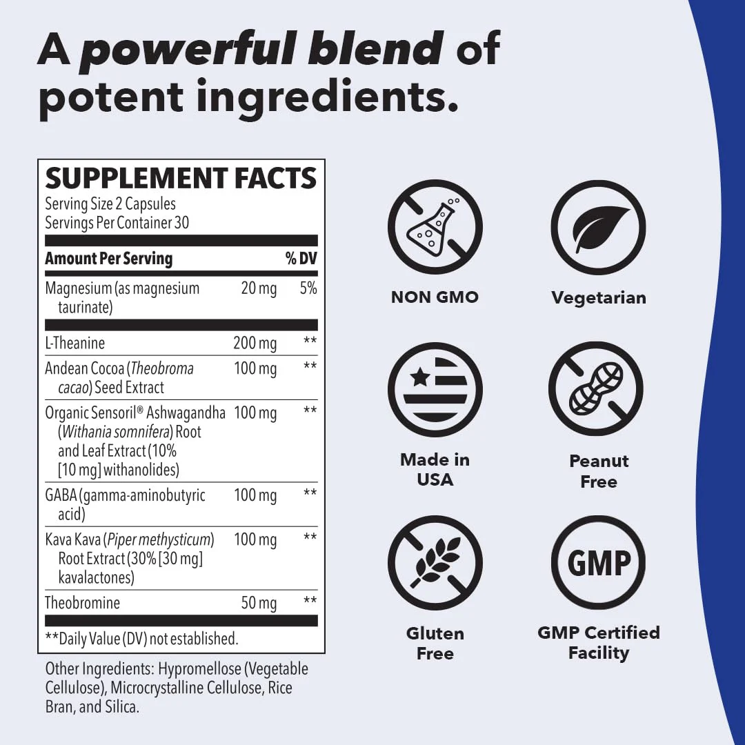 LifeSeasons Anxie-T - Stress Relief Supplement - Supports Mood & Mental Focus - Feel Calm and Relaxed - Eases Tension & Nervousness - Ashwagandha, Kava Kava, GABA & L-Theanine - 60 Capsules - Image 2