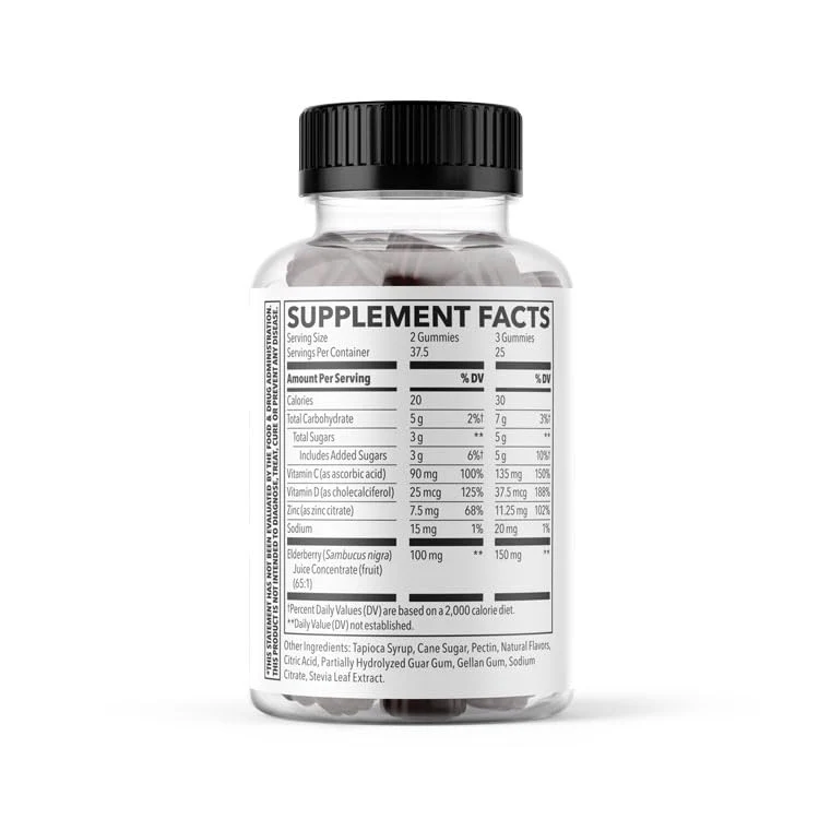 LifeSeasons Clinical Immunity - Elderberry Gummies - Supports a Healthy Immune System - 25 Elderberries Per Gummy - Maltodextrin-Free - Vitamin C, Vitamin D3, Zinc & Elderberry Extract - 75 Gummies - Image 3