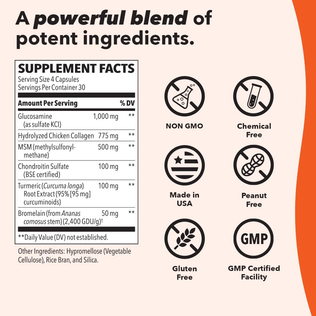 LifeSeasons Mobili-T - Joint Support Supplement - Reduces Aches & Discomforts - Increase Range of Motion - Rebuild Tissue & Cartilage - MSM Chondroitin Collagen Glucosamine & Turmeric - 208 Capsules - Image 2