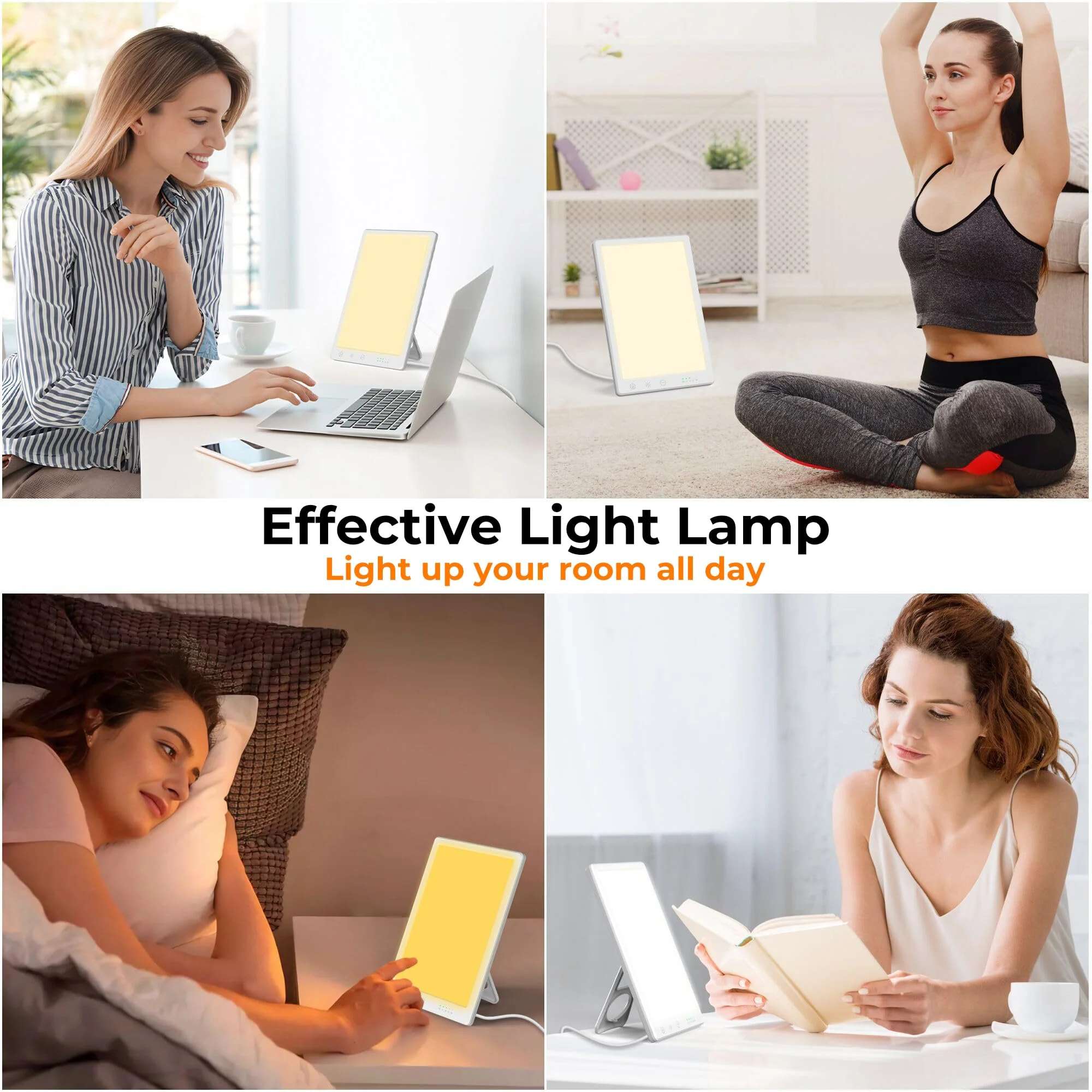 Light Lamp, Portable Full Spectrum LED Light Sunlight Personal Daylight with 3 Adjustable Color&Stepless Brightness Levels, Timer&Memory Function for Home Office Winter