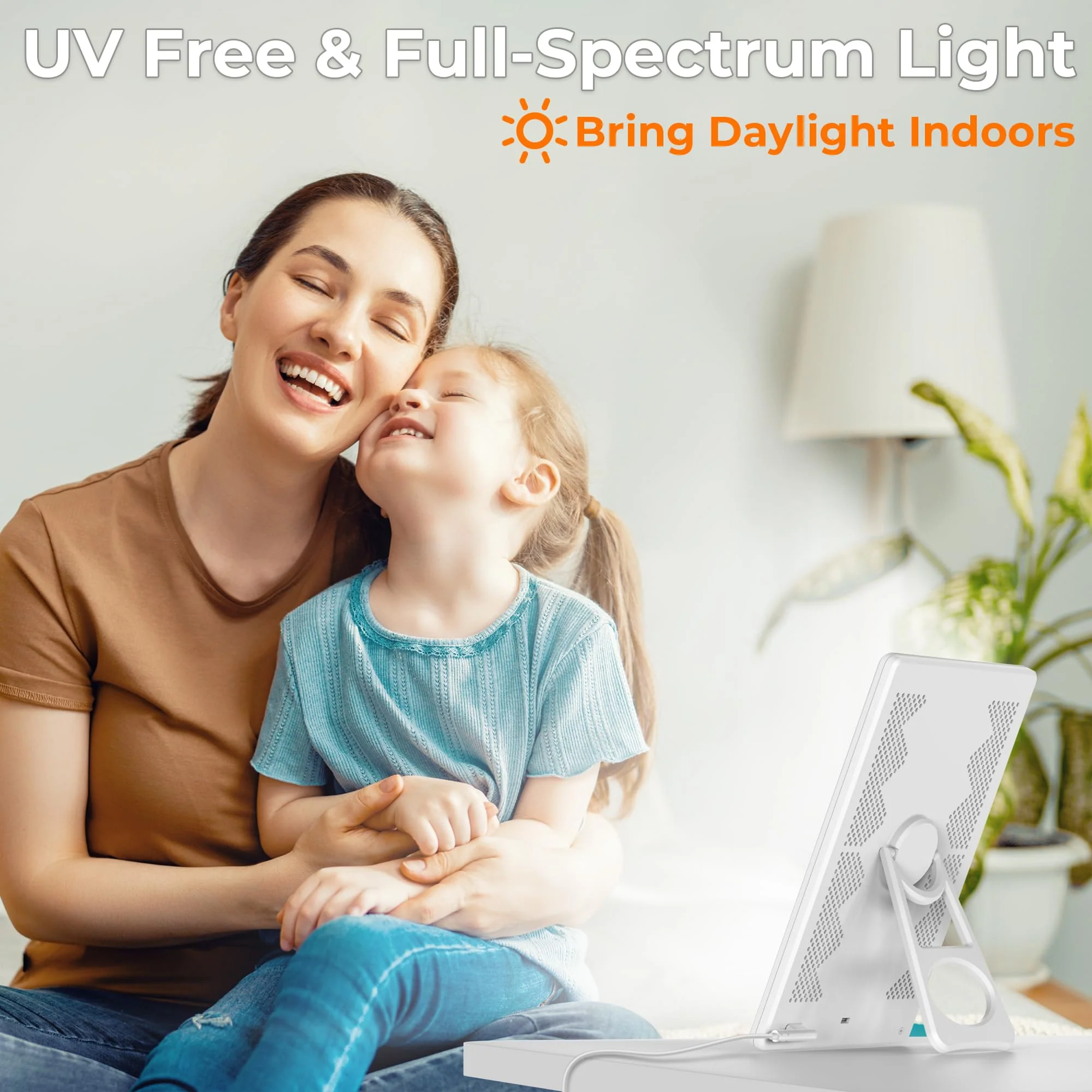 Light Lamp, Portable Full Spectrum LED Light Sunlight Personal Daylight with 3 Adjustable Color&Stepless Brightness Levels, Timer&Memory Function for Home Office Winter - Image 3