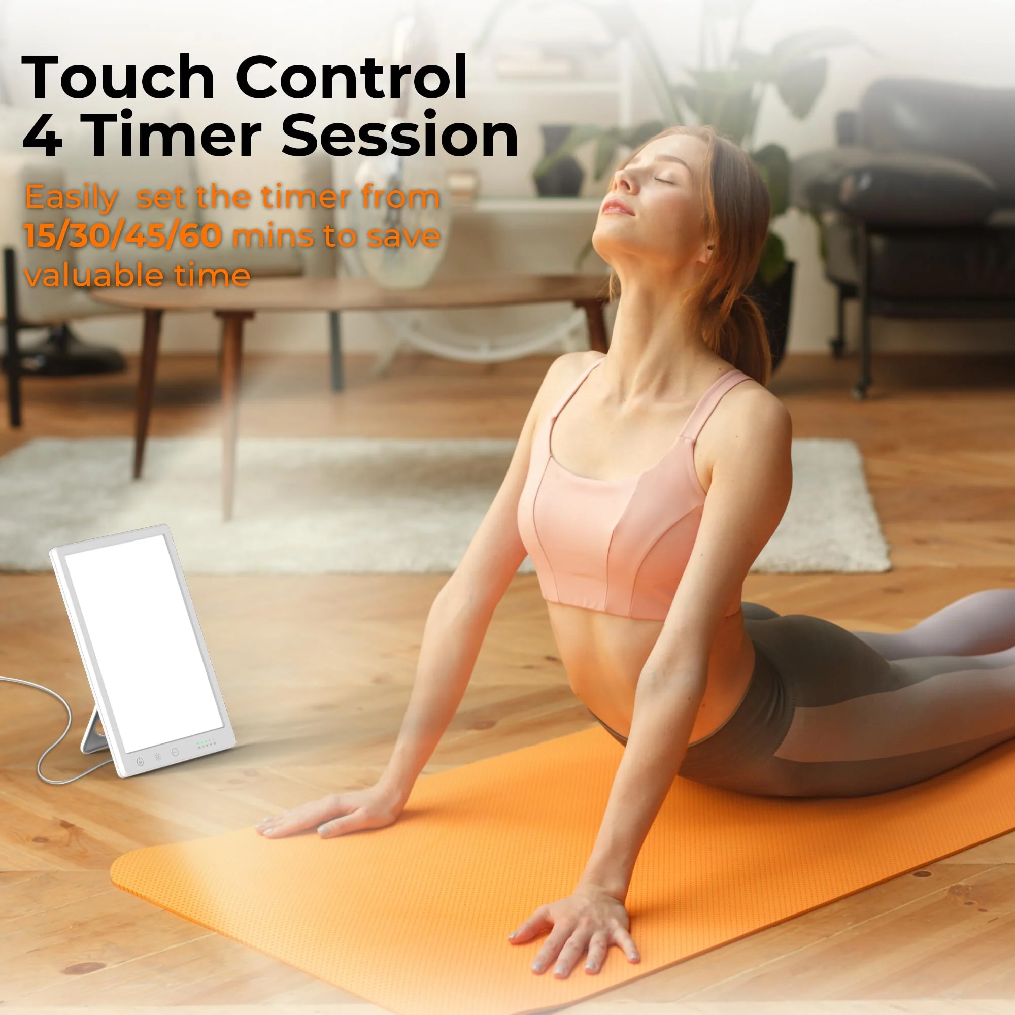 Light Lamp, Portable Full Spectrum LED Light Sunlight Personal Daylight with 3 Adjustable Color&Stepless Brightness Levels, Timer&Memory Function for Home Office Winter - Image 6