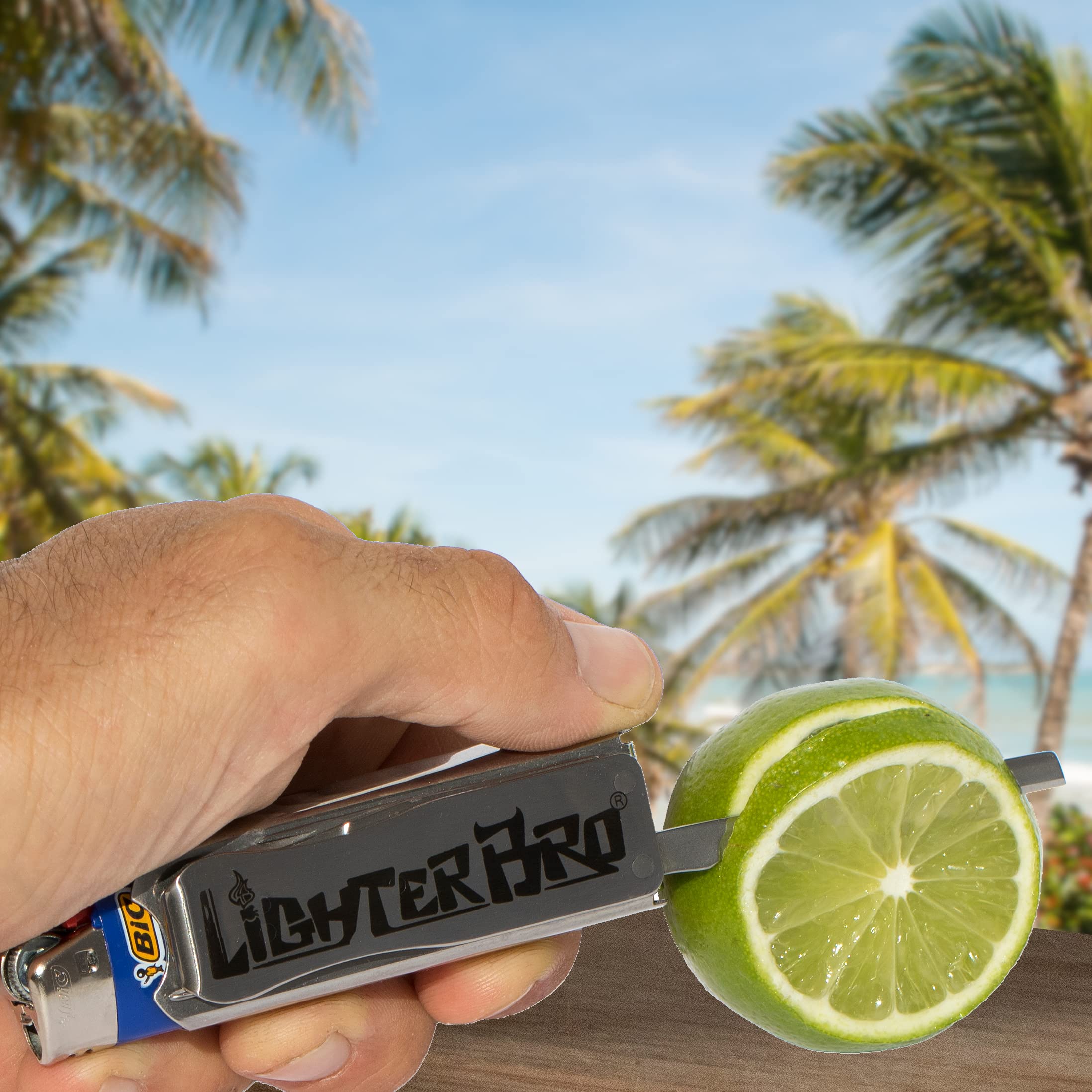 LighterBro Stealth Black - Stainless Steel Sleeve to Transform Your Pocket Lighter - Lighter Case with Poker, Super Sharp Knife & Scissors, Bottle Opener, Screwdrivers, & Keychain Holder - Image 2