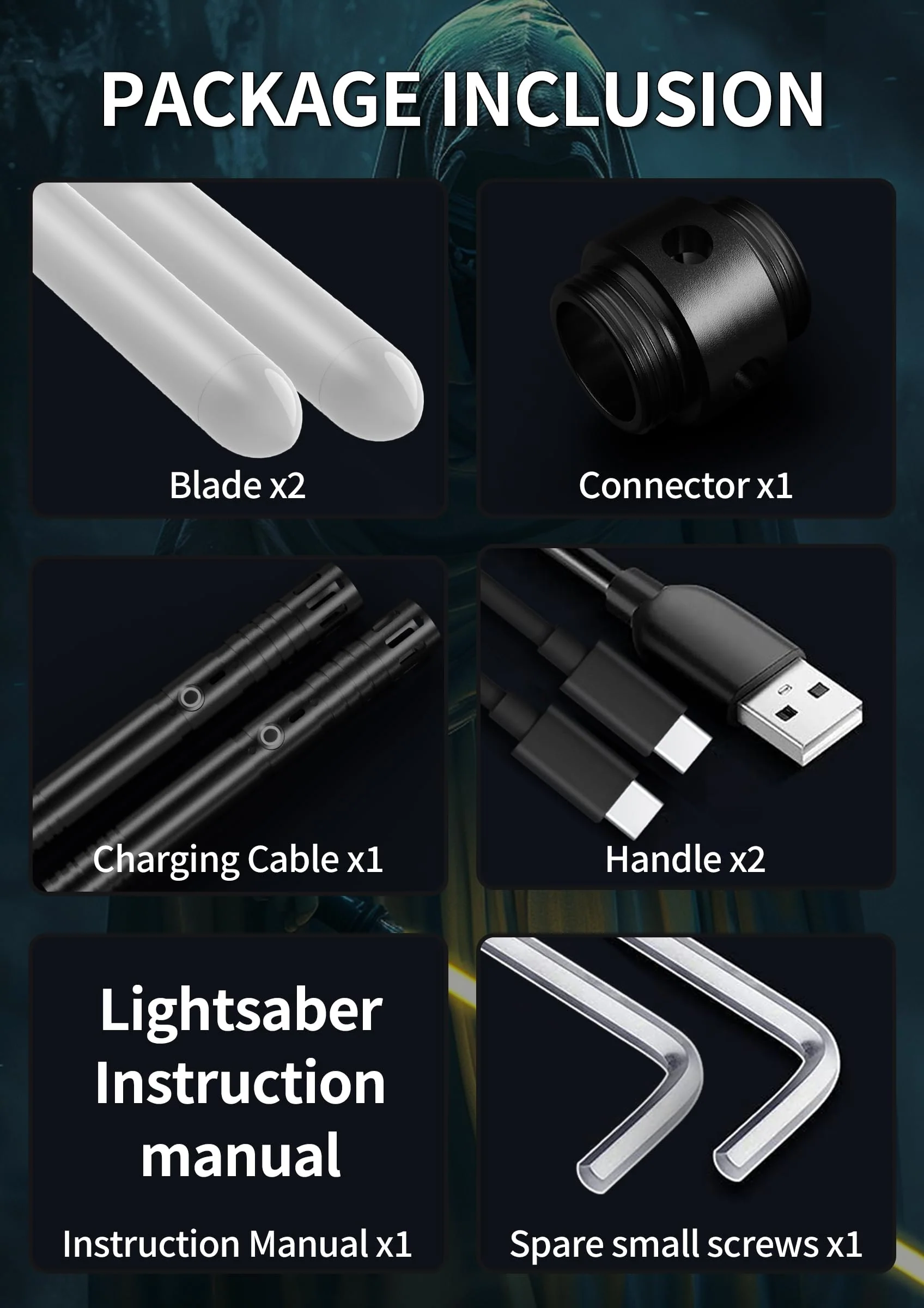 Lightsaber,Dueling Double Light Saber,Metal Hilt Force Fx Rechargeable 2pack Real 20 Colors Length 40 in gradient lightsabers,real dueling lightsaber for adults,Christmas Halloween Present for Kids - Image 3