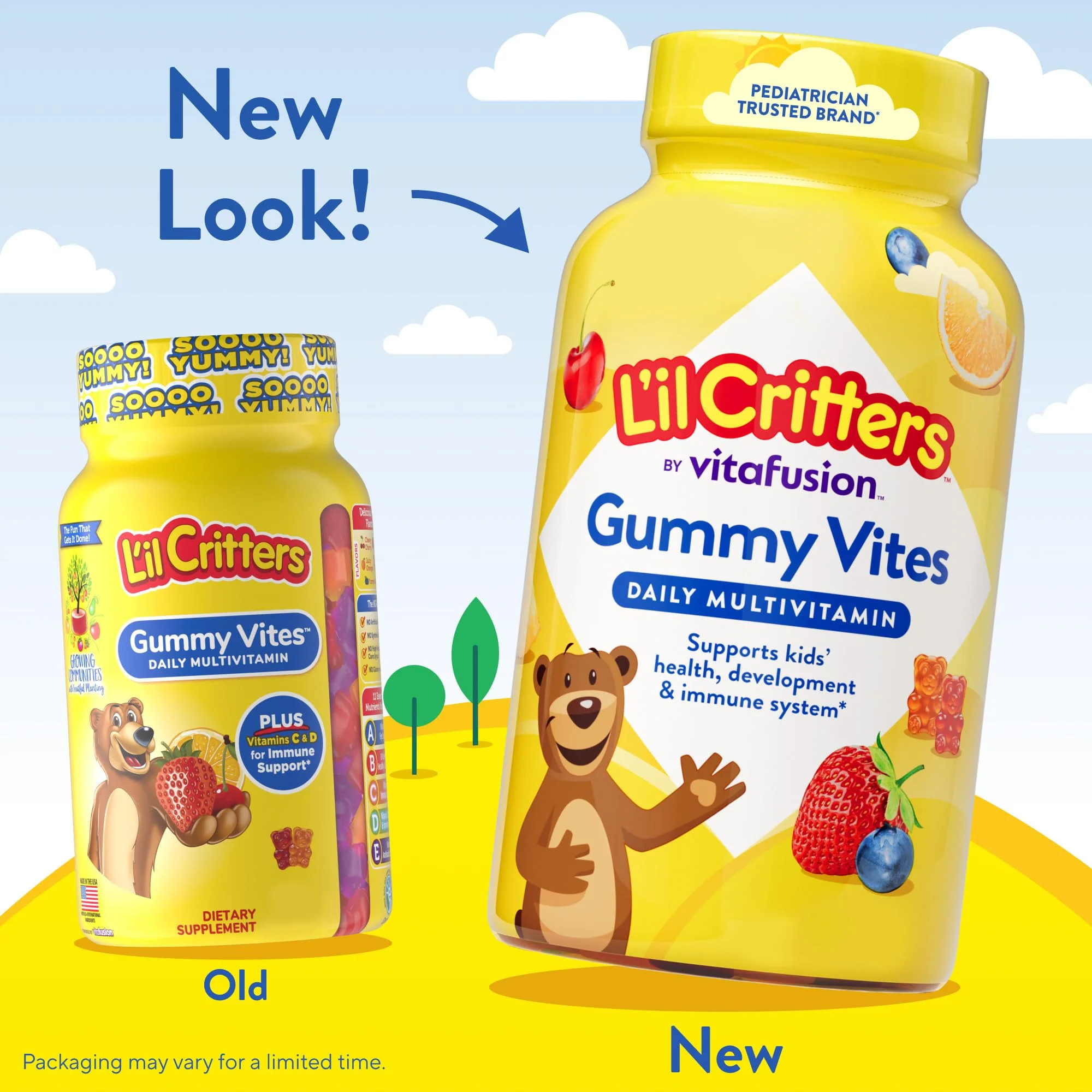 L'il Critters Gummy Vites Daily Kids Multivitamins Assorted Fruit Flavors for Ages 2+ Toddlers & Kids, Gummy Vitamin with Vitamin C and D, 95-190 Day Supply, 190 Gummies - Image 2