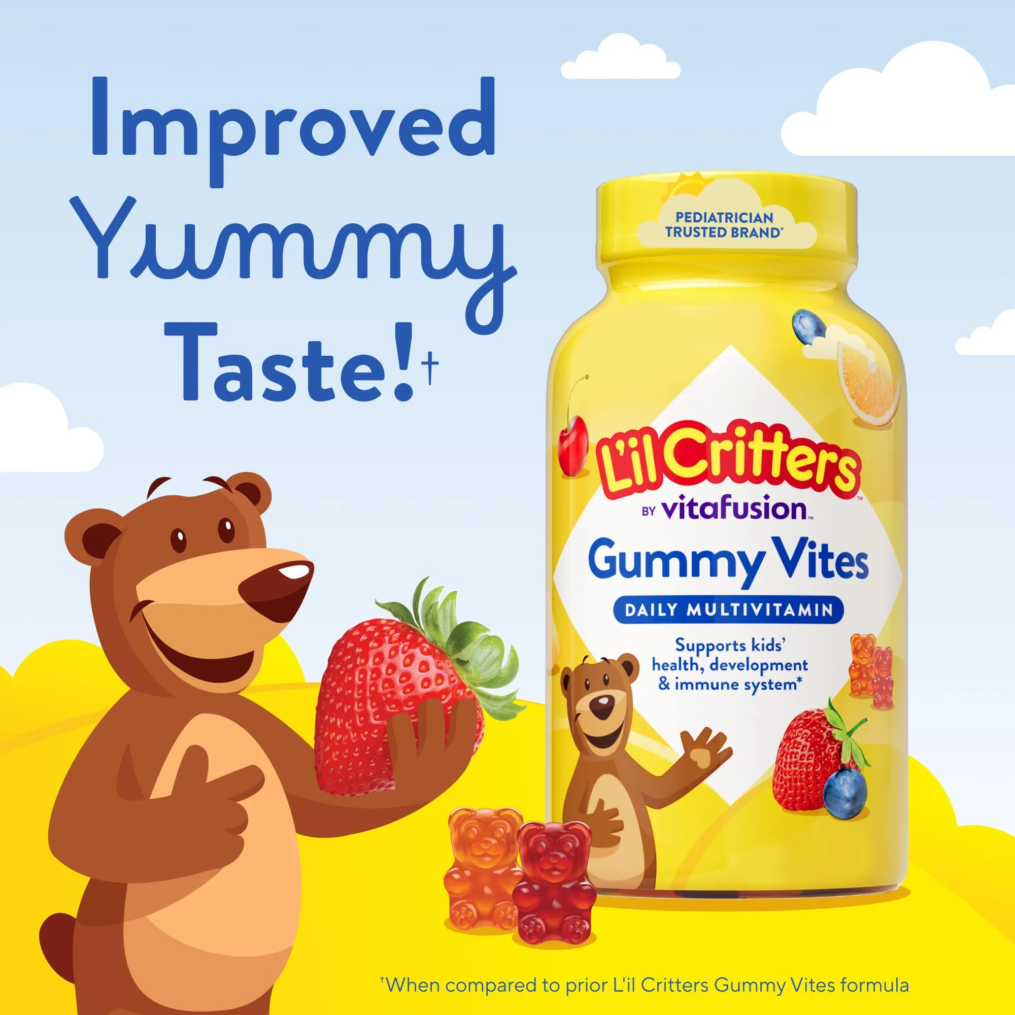 L'il Critters Gummy Vites Daily Kids Multivitamins Assorted Fruit Flavors for Ages 2+ Toddlers & Kids, Gummy Vitamin with Vitamin C and D, 95-190 Day Supply, 190 Gummies - Image 8