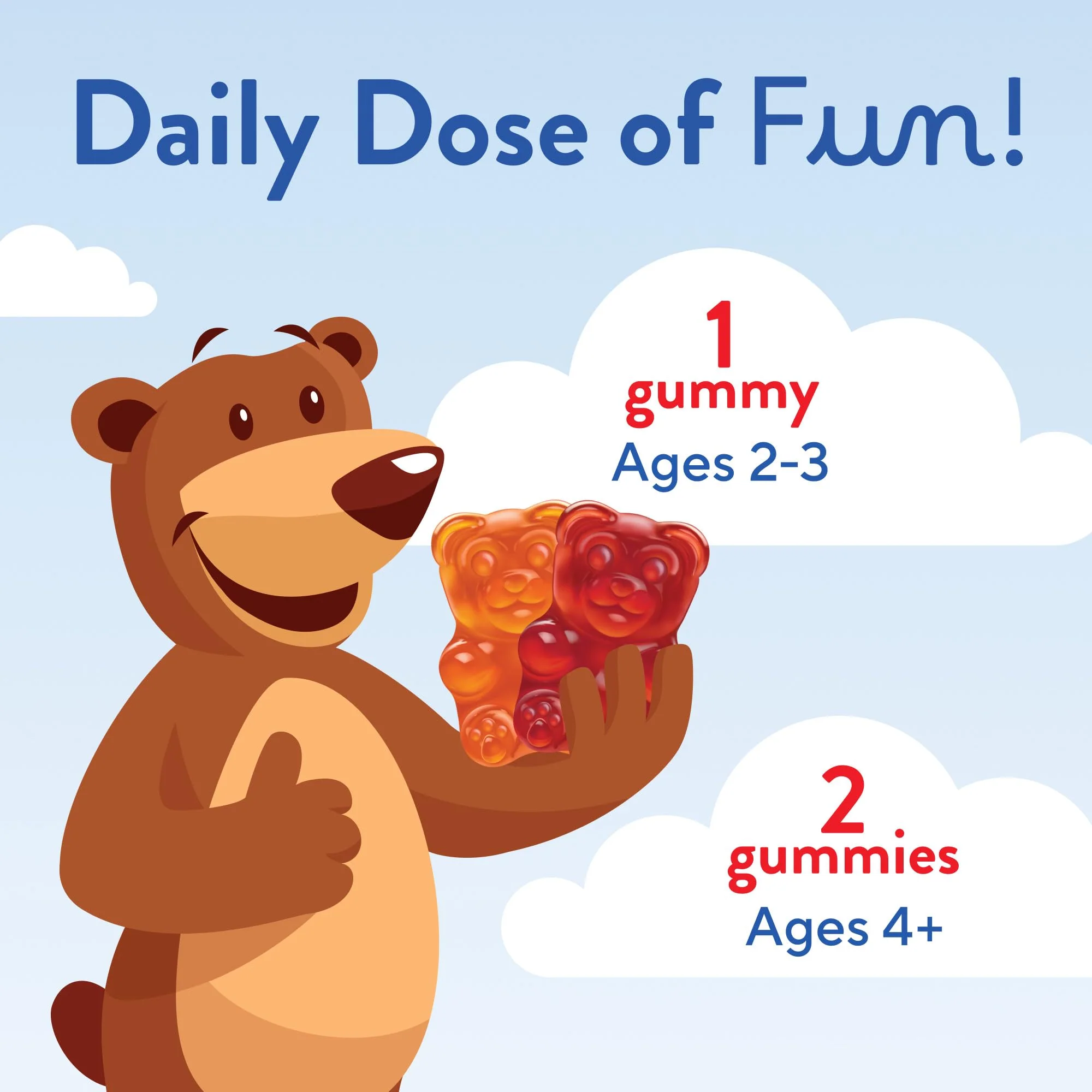 L'il Critters Gummy Vites Daily Kids Multivitamins Assorted Fruit Flavors for Ages 2+ Toddlers & Kids, Gummy Vitamin with Vitamin C and D, 95-190 Day Supply, 190 Gummies - Image 5