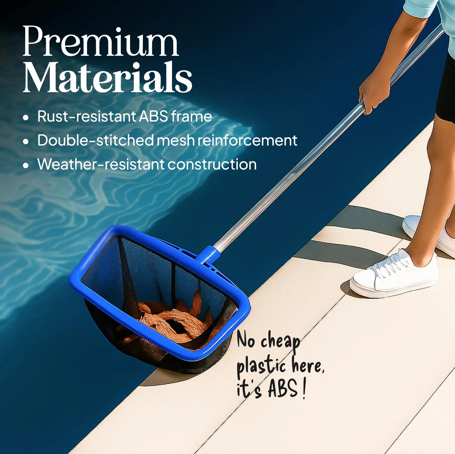 Lime Ultra-Durable Pool Skimmer Net – Deep Fine Mesh for Efficient Leaf & Debris Cleaning, Fits Standard Pool Poles (Net Only, No Pole) - Image 3