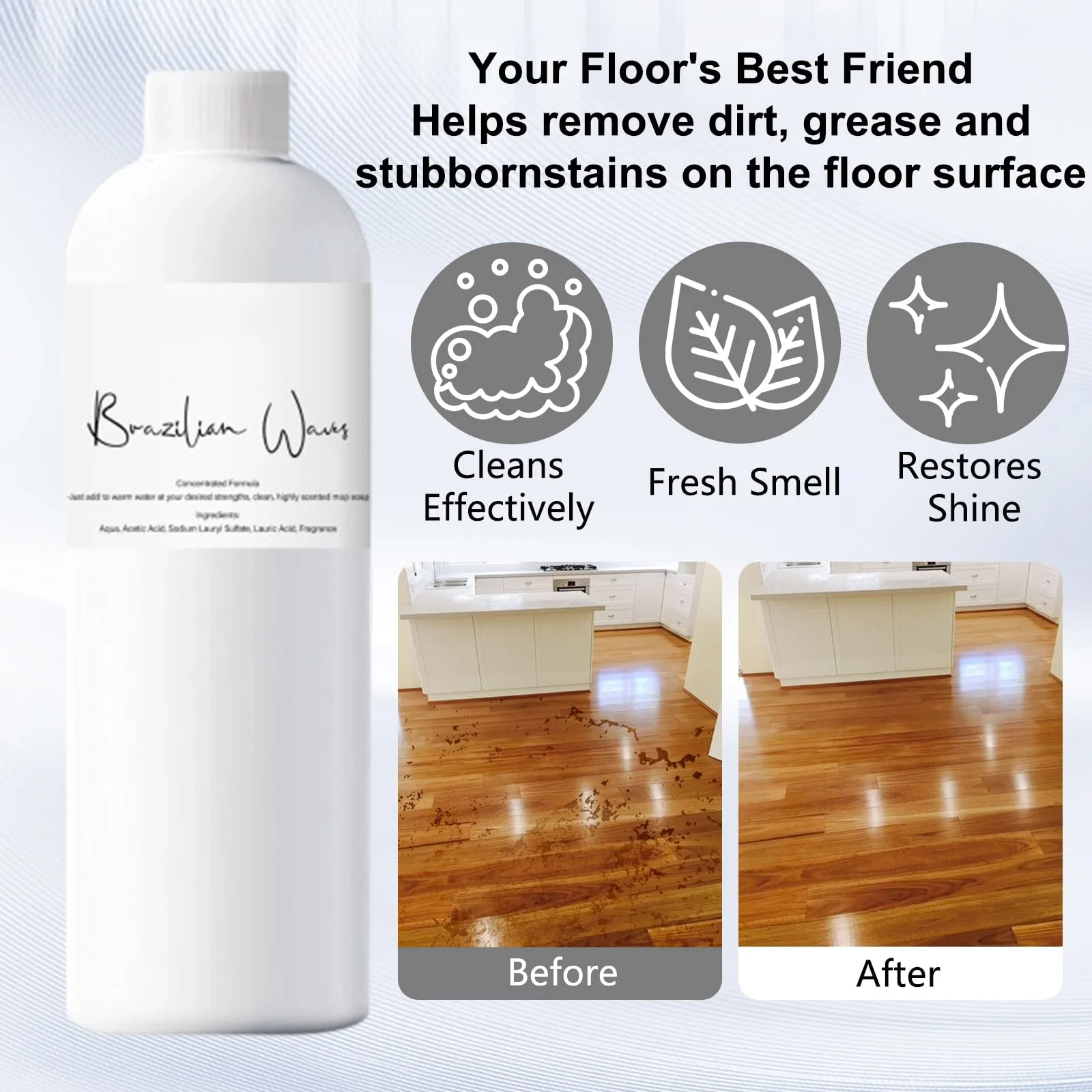 LINARTS New Brazilian Waves Mop Soap, Mop Soap For Floor Cleaning, MopSoap Brazilian Wave, Multisurface Bathroom & Kitchen Cleaner Supplies (2pcs*120ML) - Image 7