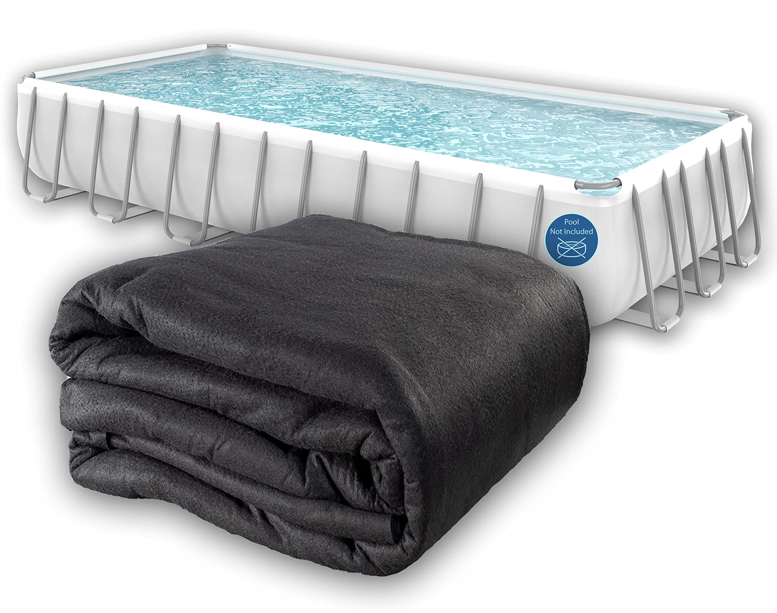 Liner Life Above Ground Pool Liner Pad 12' x 20' Rectangle, Protects the Bottom of Aboveground Pool and Extends Life of the Liner, Strong Durable Puncture Resistant Polyester Geotextile Material Black