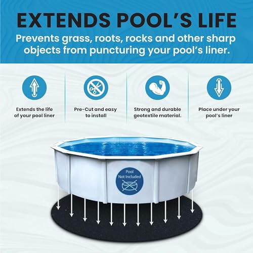 Liner Life LL12R Above Ground Pad 12' Round, Protects The Bottom of Aboveground Pool and Extends Life of The Liner, Strong and Durable Puncture Resistant Polyester Geotextile Material, Black - Image 9