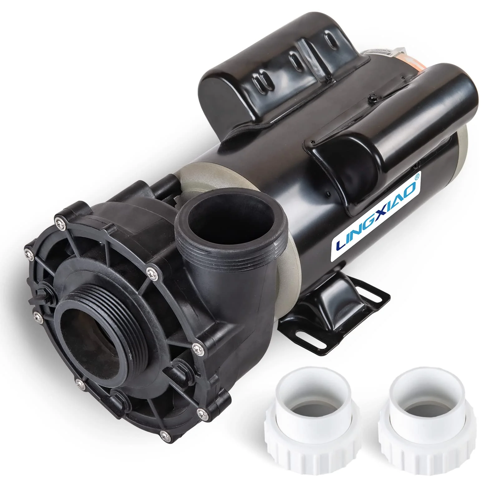 LINGXIAO SPA Pump, 2HP Hot Tub Pump - 2 Speed LX SPA Motor 115V/60HZ, 2" Port - 48 Frame (Model: 48WUA1501C-II)